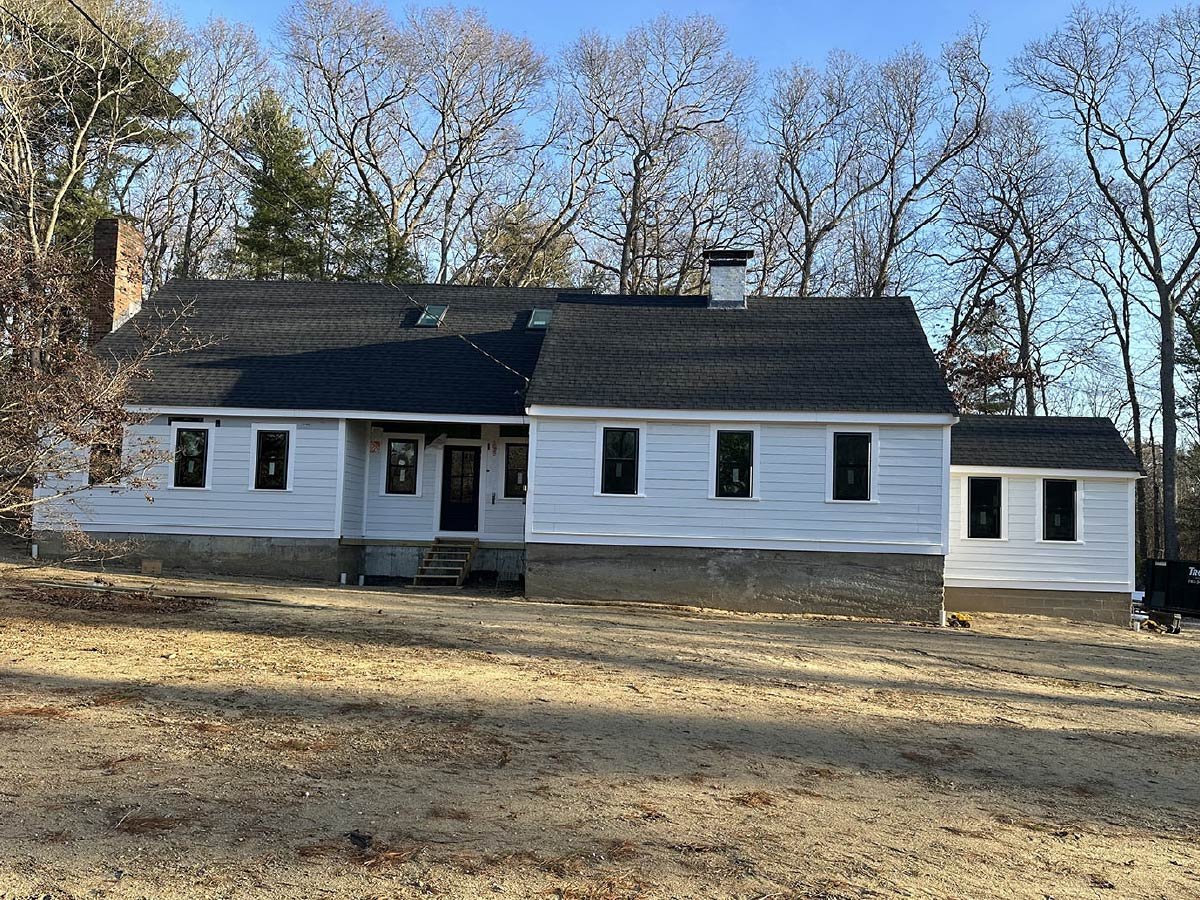 Before-and-after comparison of a completed roof project CESN Construction