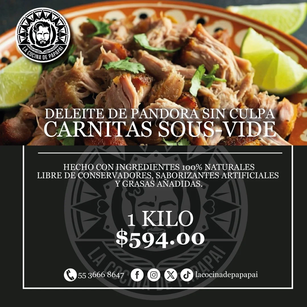 🐷💎 Deleite de Pandora Sin Culpa: Carnitas reinventadas. Todo el sabor que amas, sin remordimientos ni excesos. &iexcl;Perfectas para disfrutar con amor y salud! 🥳

🍖 Descubre el equilibrio perfecto entre tradici&oacute;n y bienestar con Deleite d