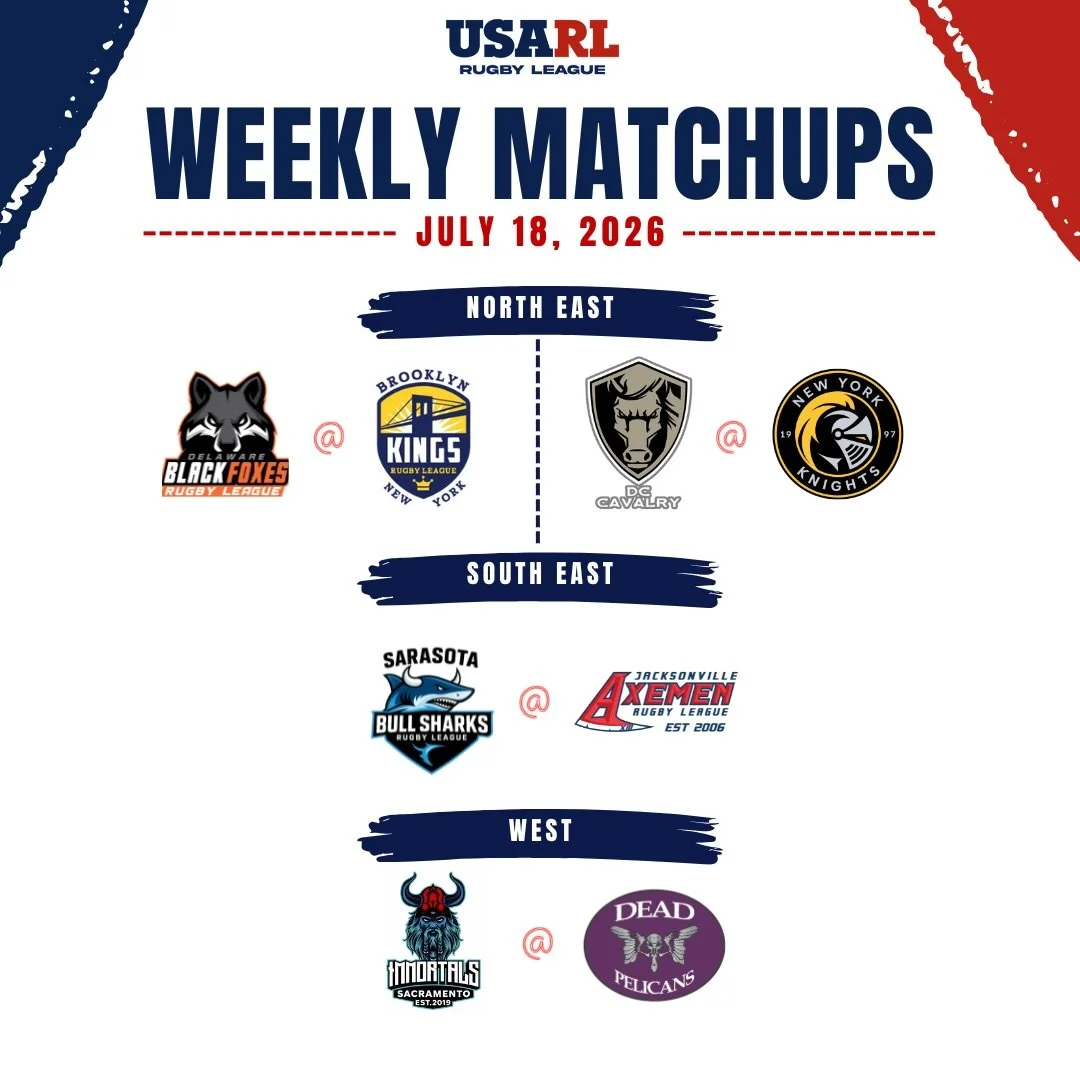 🏉🔥 Week 6 is here!

Check out this weekend&rsquo;s matchups as teams continue their push toward the playoffs

#USARL #RugbyLeague #WeeklyMatchups