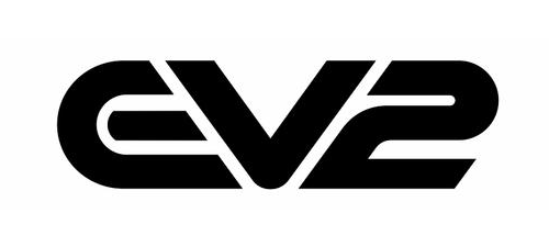 Black logo with the stylized text 'evs' in lowercase, with the 'e' and 'v' connected and the 's' slightly curved.