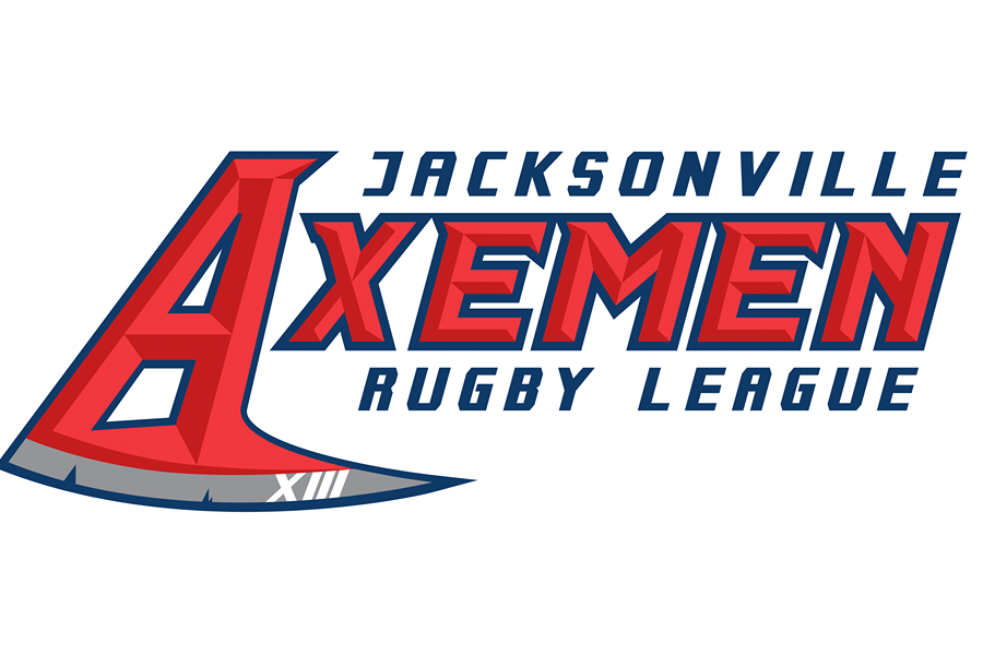 Logo of the Jacksonville Axemen Rugby League with a stylized red "A" and the text 'Jacksonville Axemen Rugby League'.