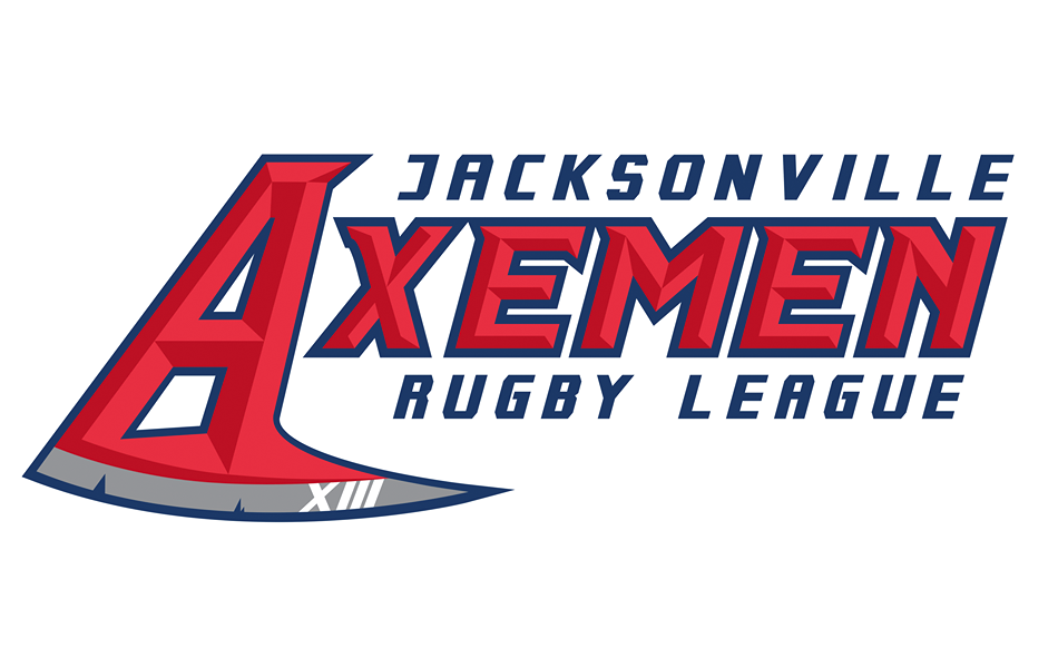 Logo of the Jacksonville Axemen Rugby League with stylized red 'A' and text.