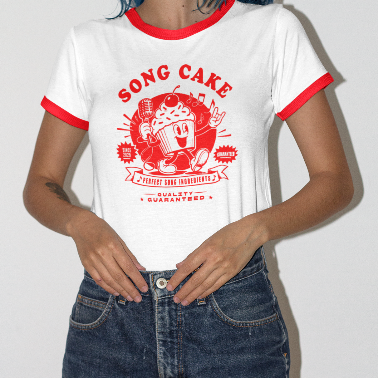 WOMEN'S RED RING TEE