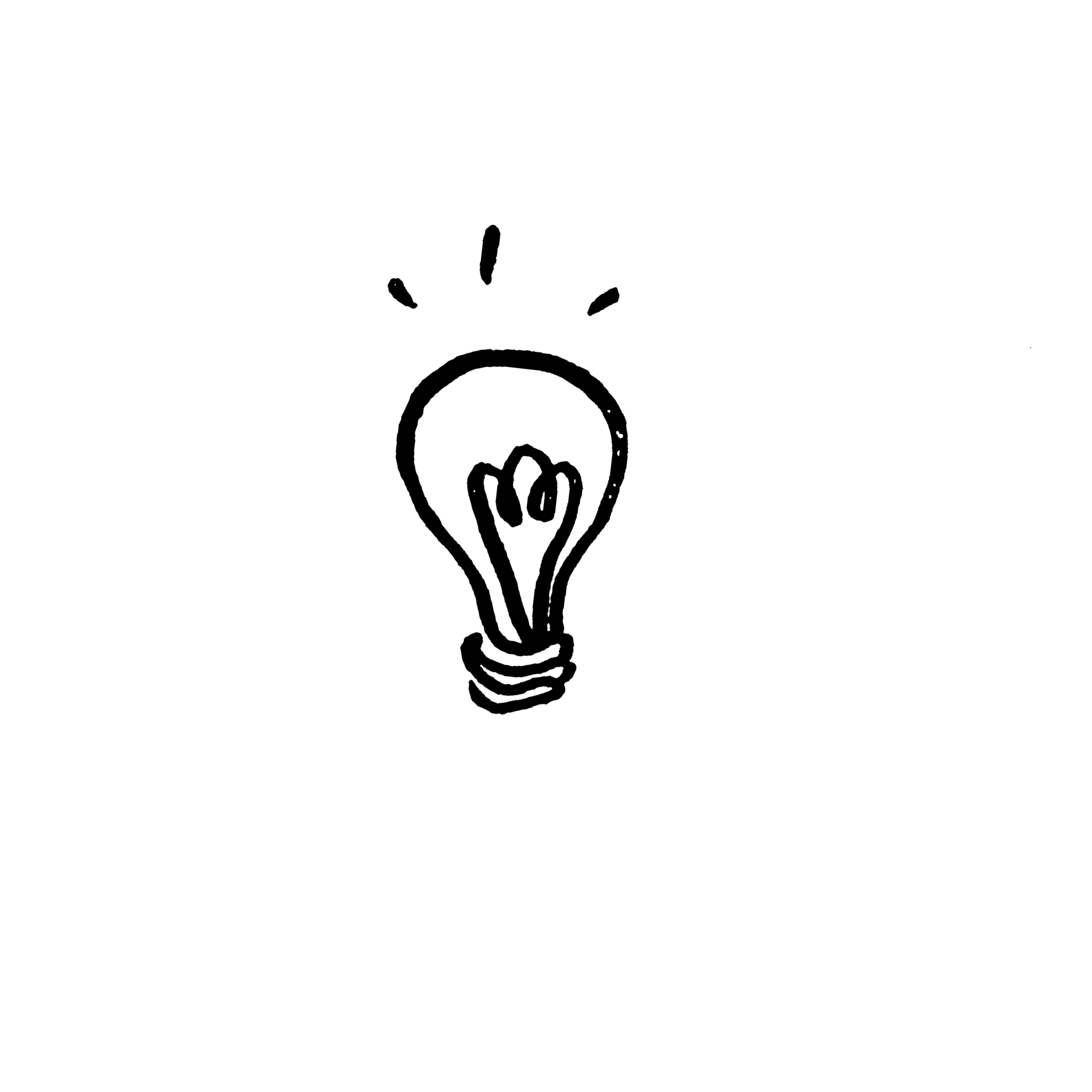 Line drawing of a light bulb.