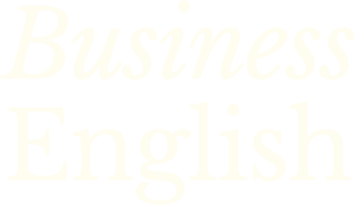 Text reading 'Business English' in a stylized font.