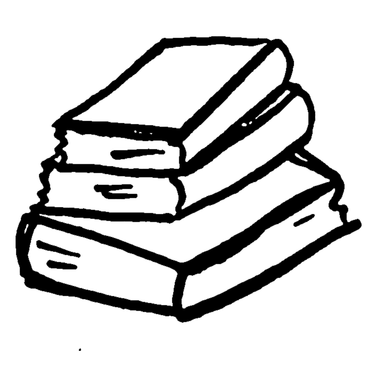 Line drawing of some books.