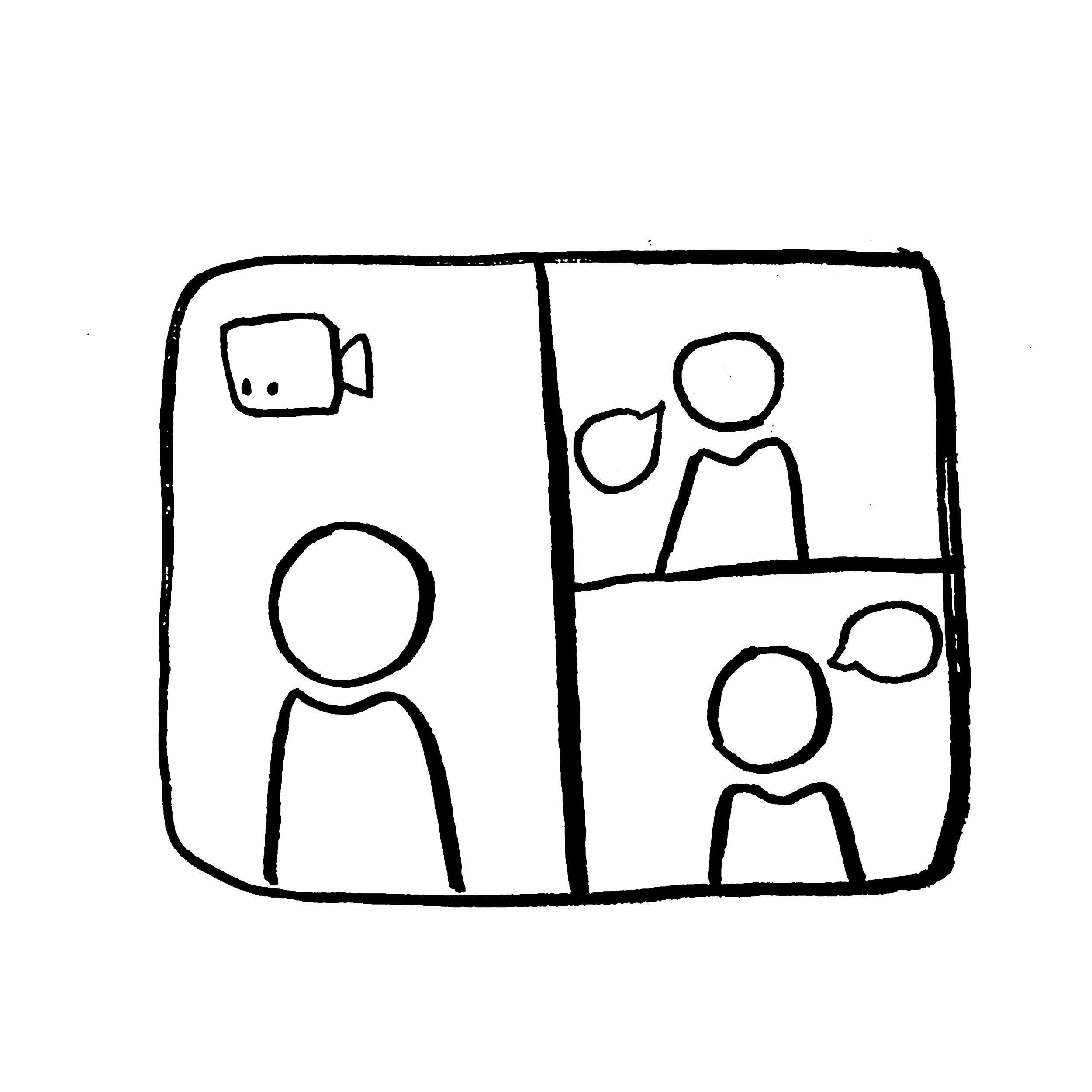 Line drawing of a camera with various buttons and lens details.