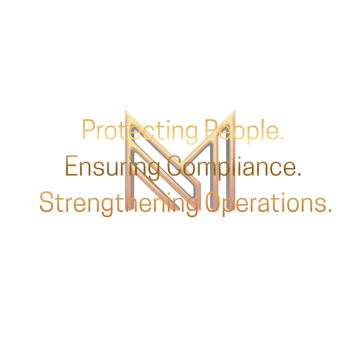Gold and black stylized logo with a central 'M' and surrounding artistic elements.
