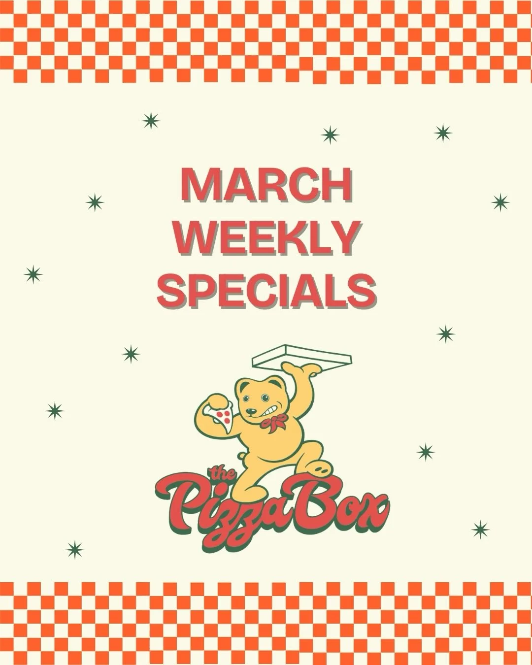 🍕March Specials 🍕

Check out our weekly specials during March at both @getawaybrewing and @antiquesonhigh 🔥
