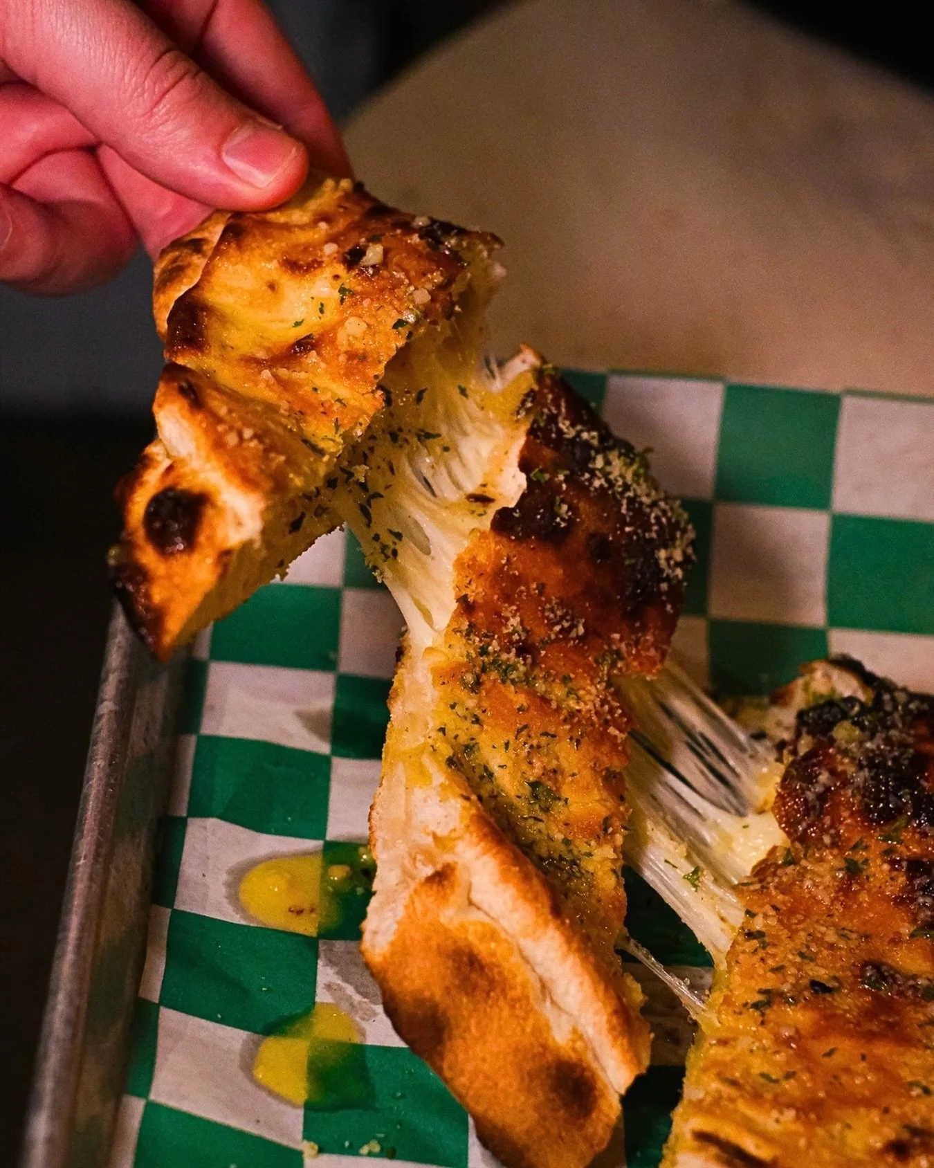 The cheese pull does all the talking