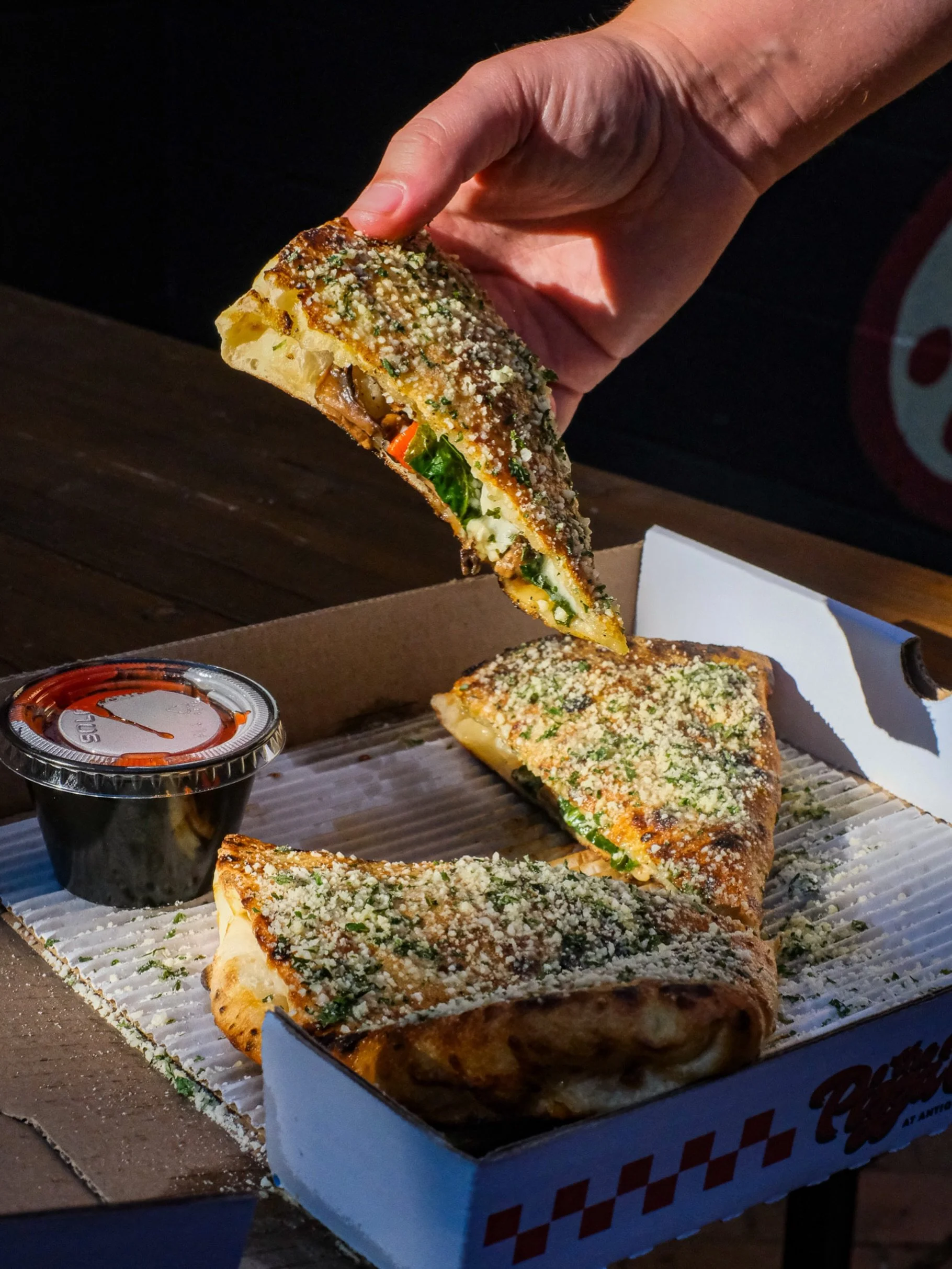 Calzones are here and you&rsquo;re going to want to try them!

🍕Sausage 
🍕Ezzo Pepperoni 
🍕Veggie (spinach, roasted red peppers, &amp; mushrooms)

Stuffed with fresh shredded mozzarella and house ricotta mix and topped with garlic butter, parsley,
