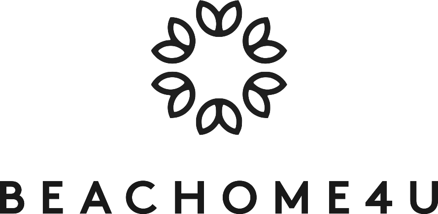 Logo of Beach Home 4U with a circular design of stylized waves or leaves above the company name.