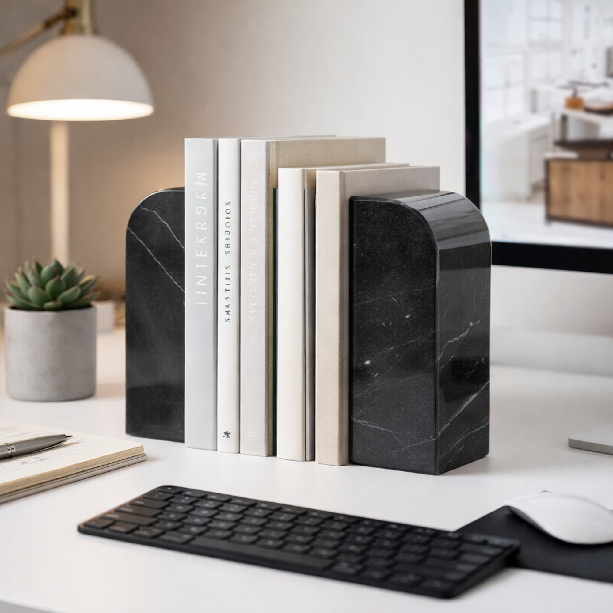 Black Marble Arch Bookends