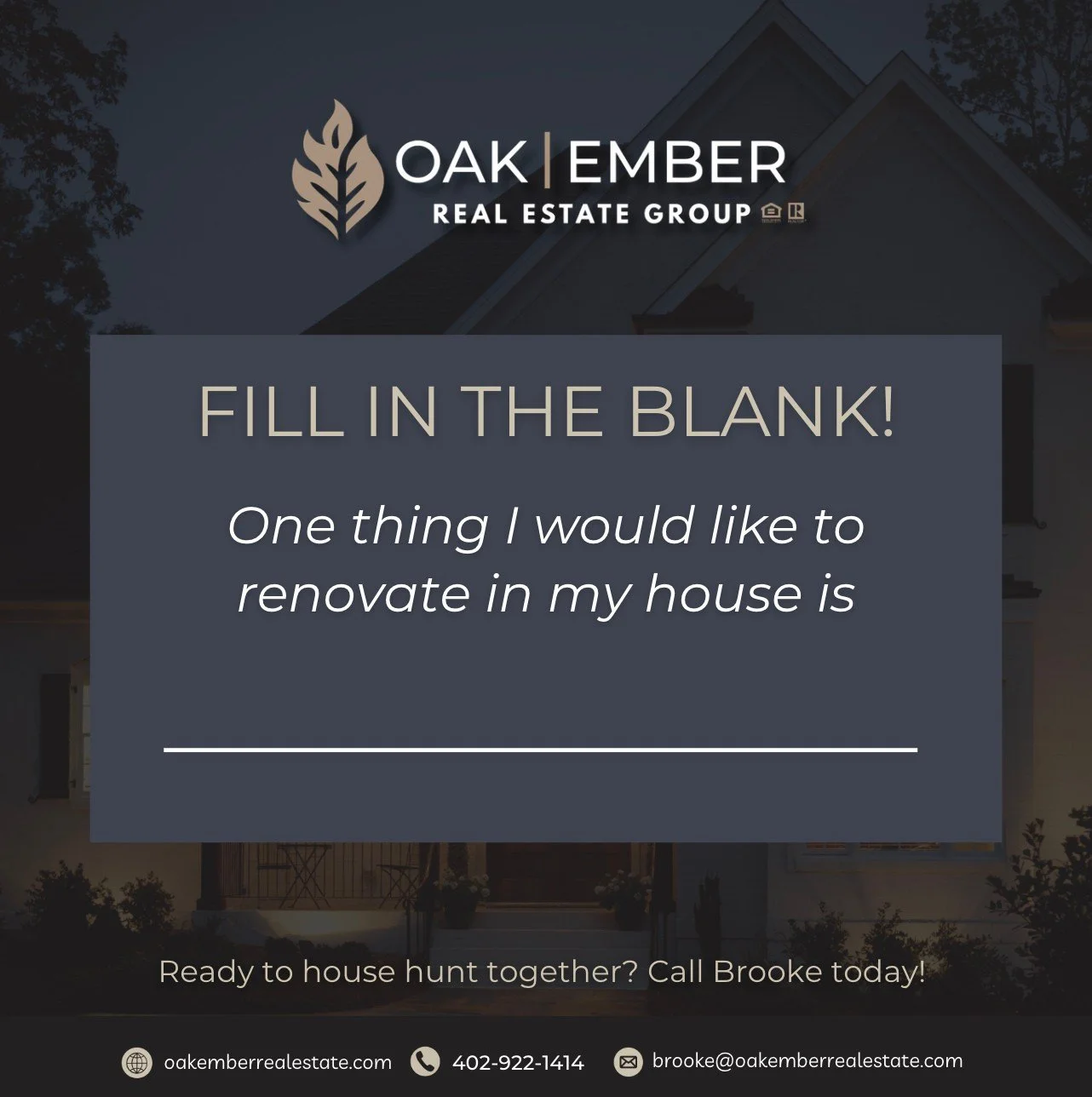 Fill in the blank 👇🏡⁠
⁠
One thing I would LOVE to renovate in my house is ________.⁠
⁠
Kitchen glow-up? Dreamy master bath? Backyard oasis? 👀⁠
I want to hear what&rsquo;s on your wishlist!⁠
⁠
(And if your dream renovation turns into finding your d