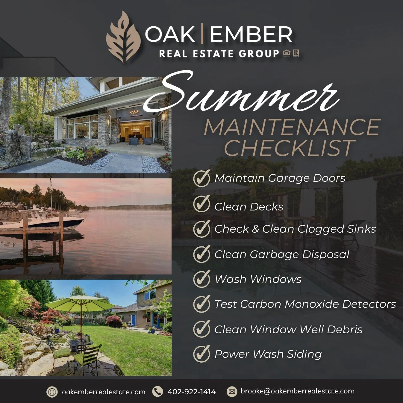 A little maintenance now goes a long way later. ☀️⁠
⁠
Summer is the perfect time to take care of the small things that keep your home running smoothly, and protect its value long-term. Whether you&rsquo;re planning to sell or just want to stay ahead,