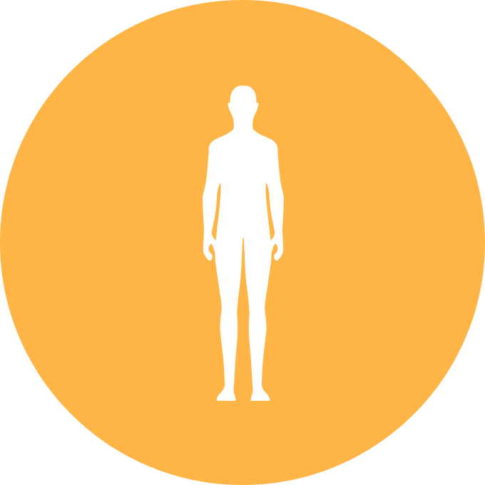 Silhouette of a standing human figure with a yellow background.