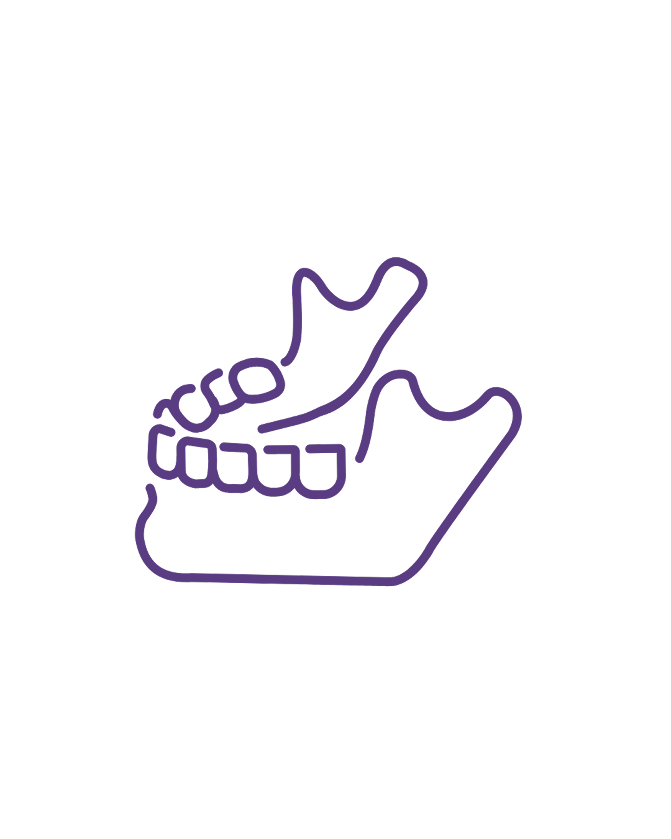 Neon sign of a hand making the 'rock on' gesture with fingers extended and thumb up, outlined in purple on a black background.