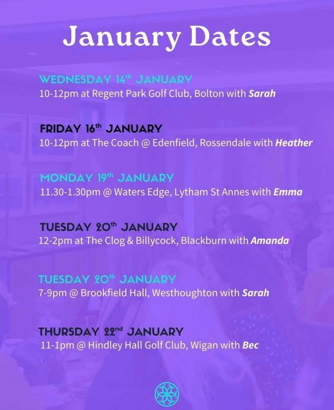If you've not been to one of our meetings yet, or you have and just want to be organised, this is for you!

All of our remaining January meetings.

Please book on here:

https://www.covem.co.uk/find-your-circle