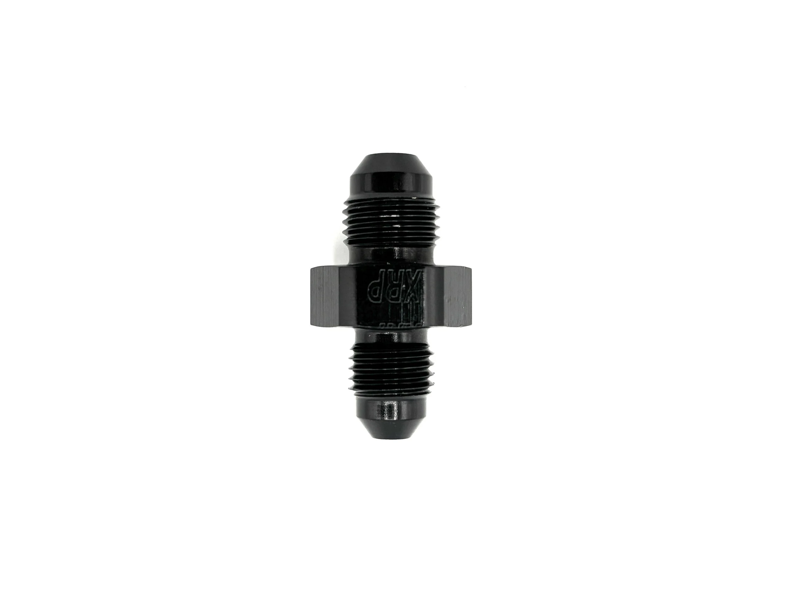 XRP straight -5AN male to -4AN male adapter fitting. Black in color.