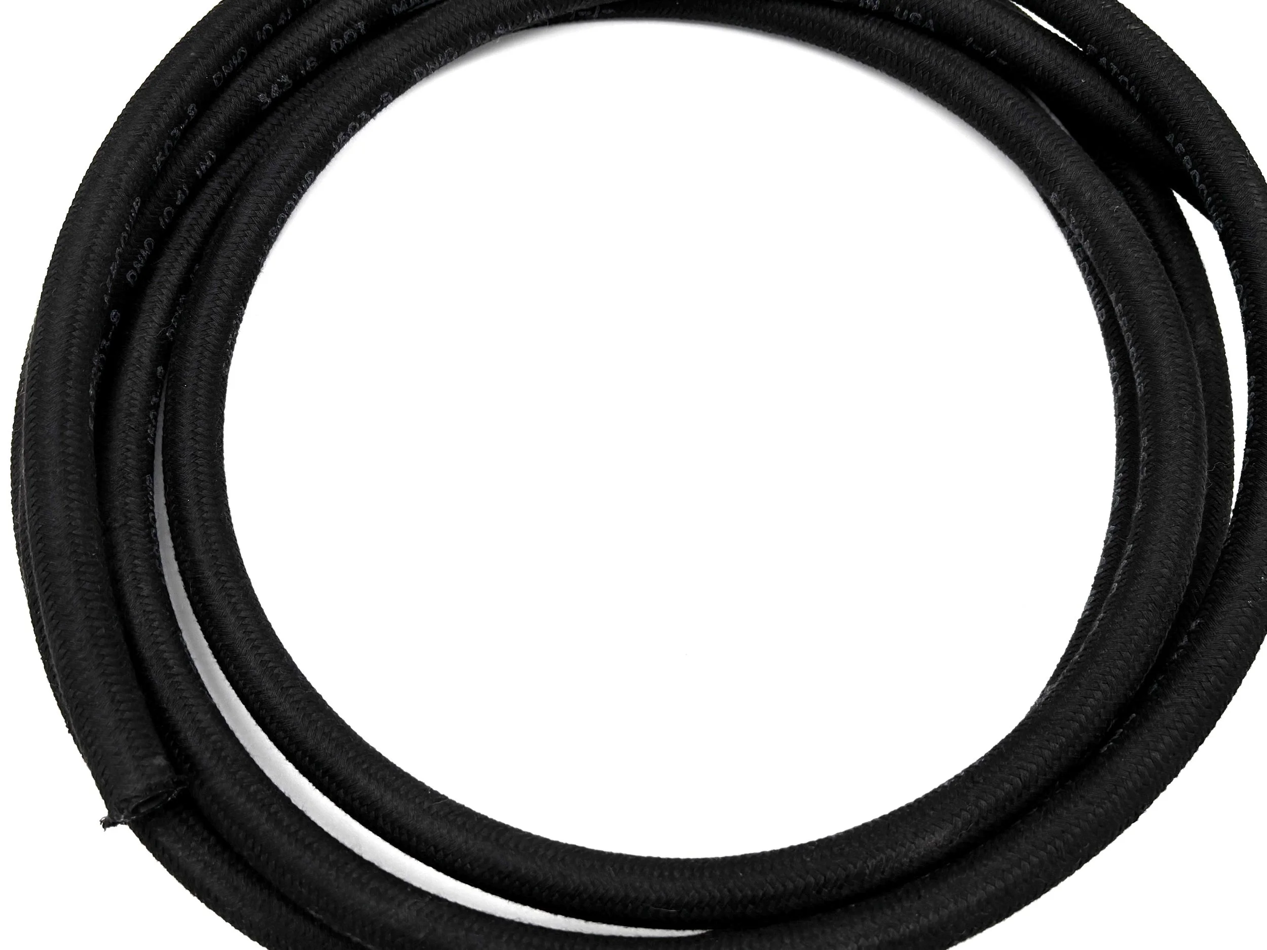 Power Steering hose. Top view of hose coil. Black
