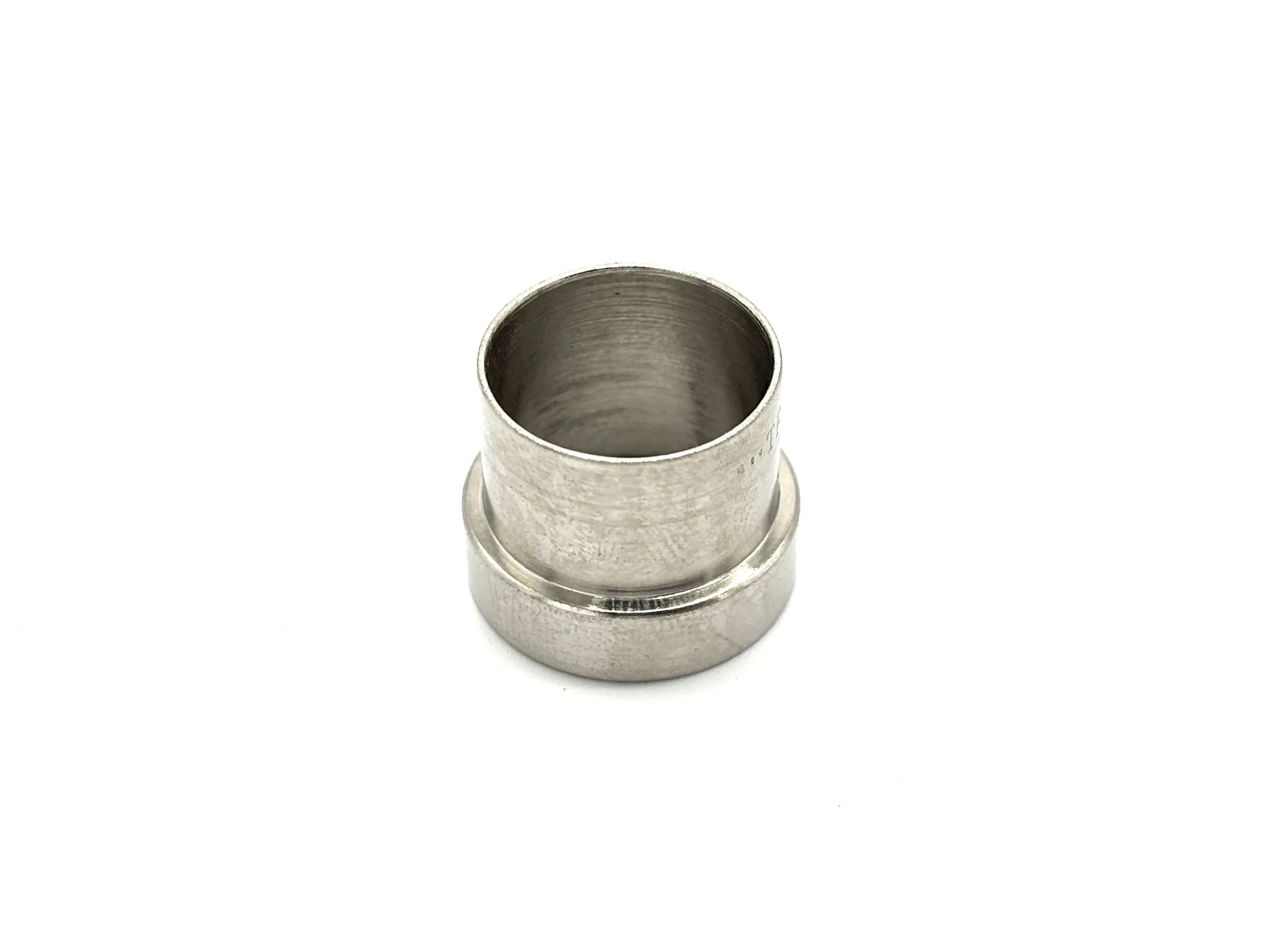 Stainless steel tube sleeve. Silver in color.