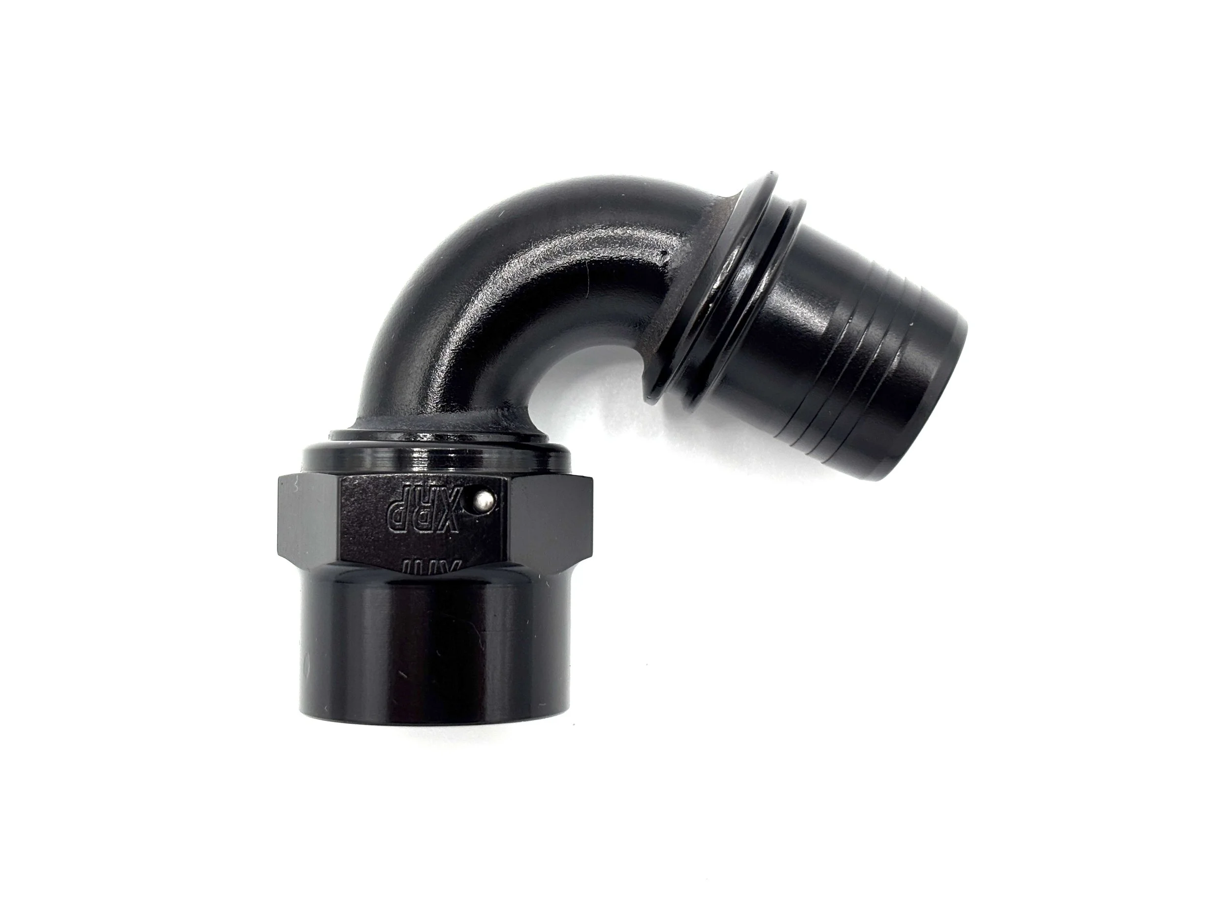 120 Deg. -12AN Race Crimp Hose End to -10AN Female Turn Down Nut