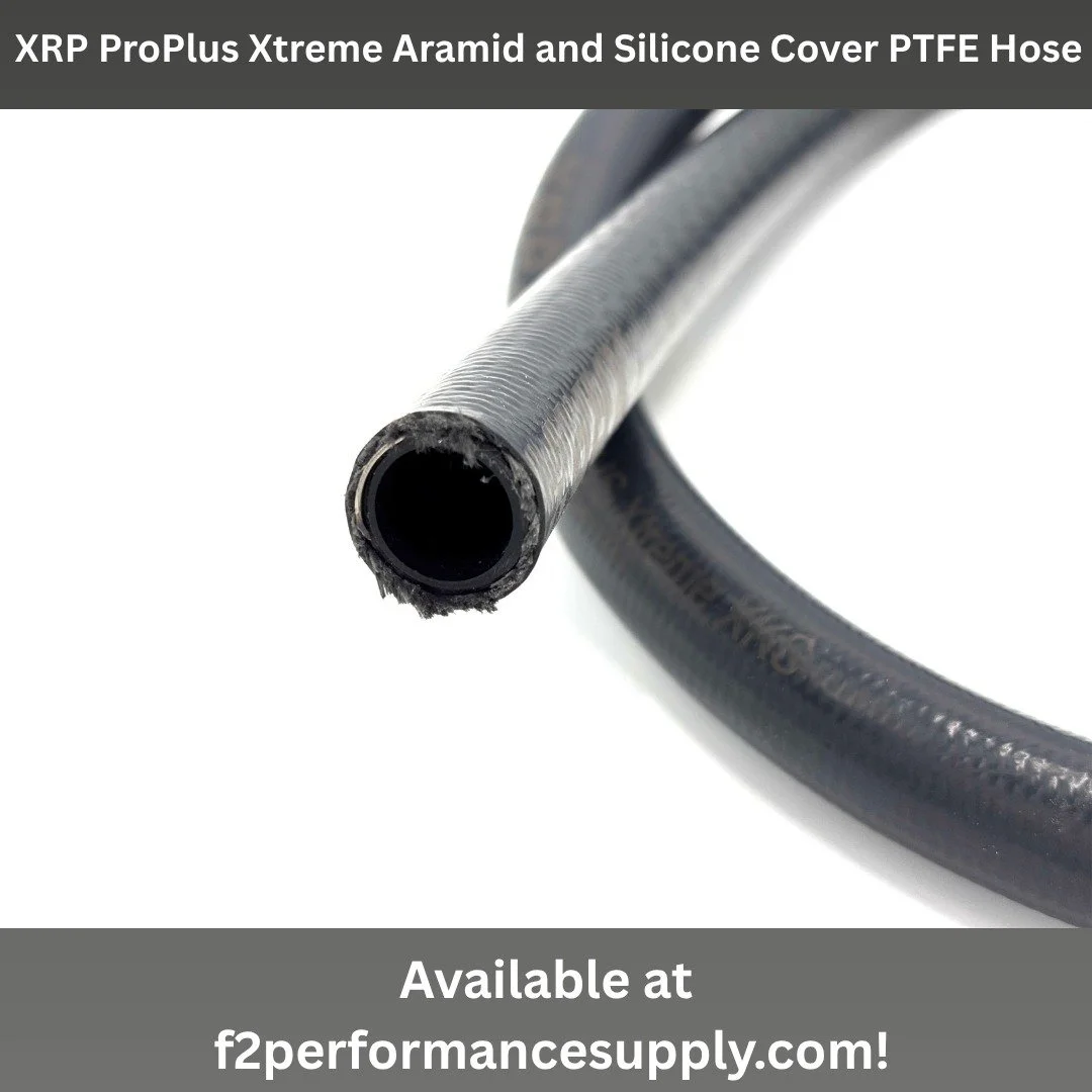 XRP ProPlus Xtreme aramid and silicone cover PTFE hose. Offered in -10AN, -12AN, -12AN Plus, -16AN, -16AN Plus, -20AN. Hose is rated for a maximum continuous working temperature of 392&ordm;F (200&ordm;C). The Plus sizes allow for a larger I.D. hose 