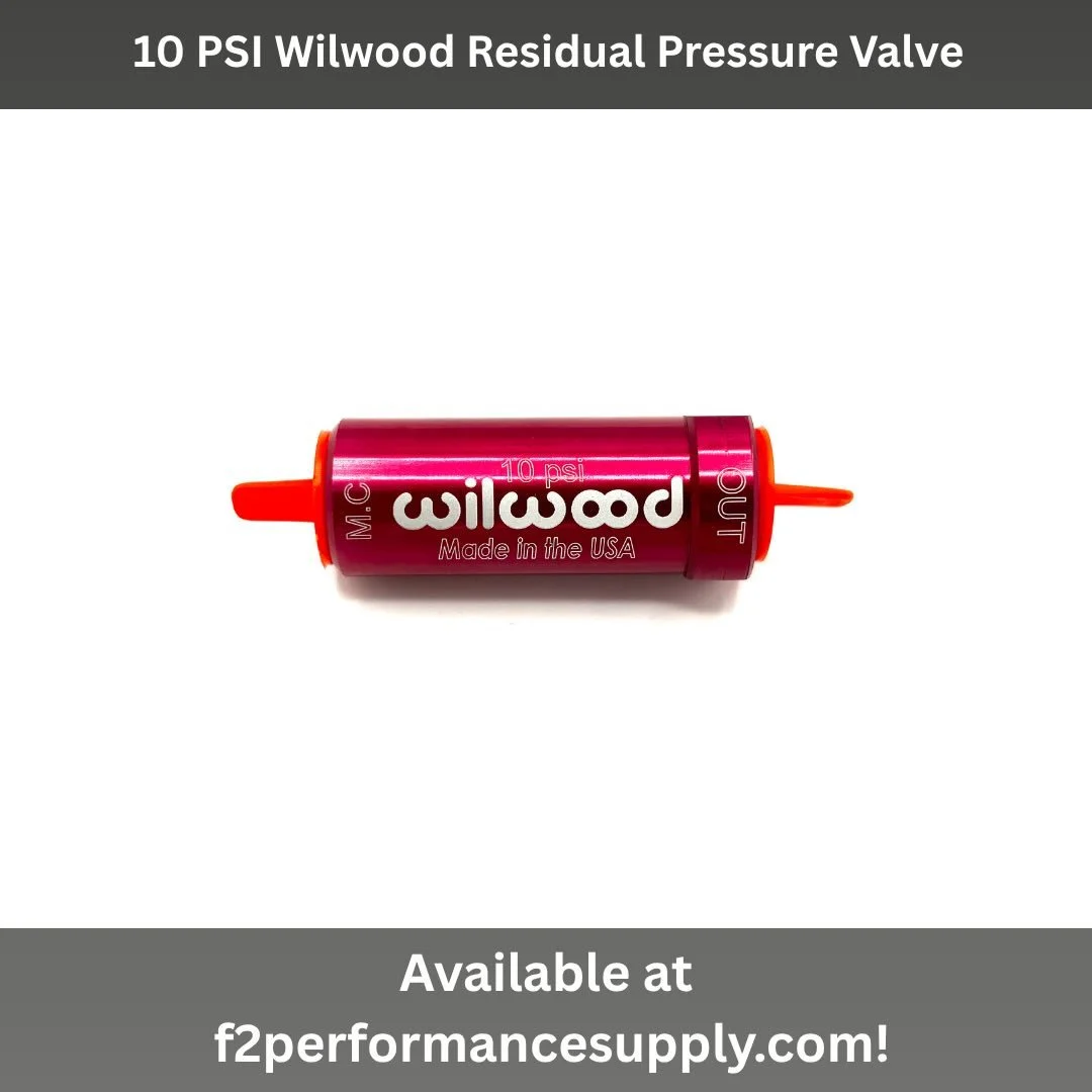 We are now selling Wilwood residual pressure valves. We offer them in both 10PSI and 2 PSI variants. Made from billet aluminum. Pressure valves help to maintain brake line pressure to reduce excess pedal travel.

Shop f2performancesupply.com!
#xrpfit