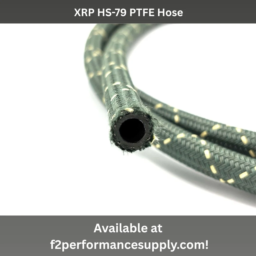XRP HS-79 PTFE hose. Offered in -4AN, -6AN, -8AN, -10AN, -12AN, -16AN, -20AN. Hose is rated for a maximum continuous working temperature of 400&ordm;F (204&ordm;C). Compatible with all engine fluids, gasoline, alcohol and nitromethane. The hose featu