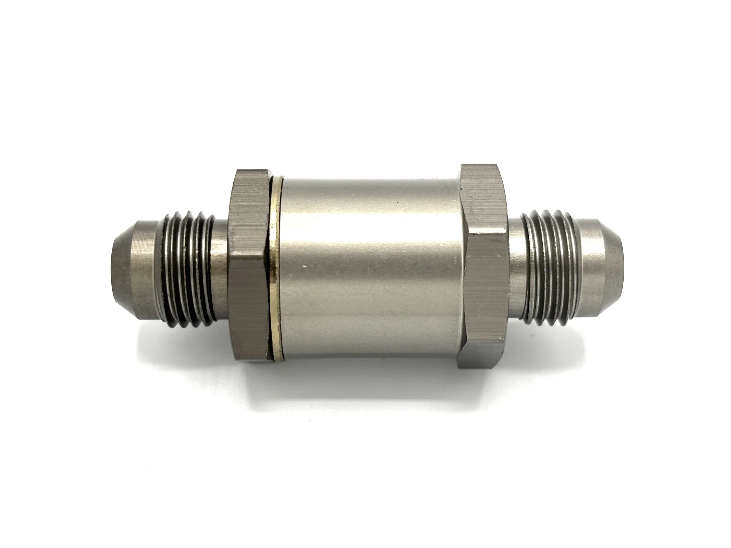 Earl's -6AN UltraPro hinge check valve. Silver in color.