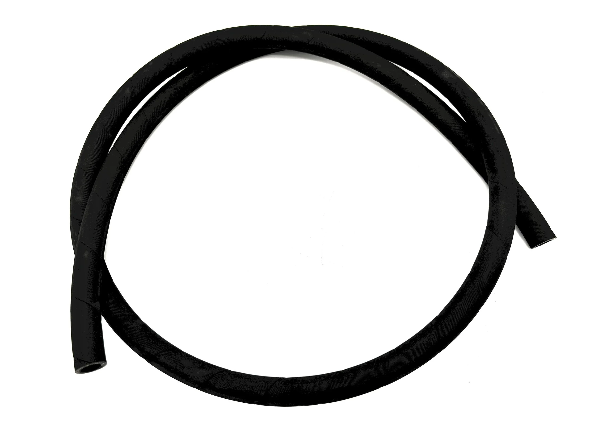 Push Lock hose. Top view of hose coil. Black
