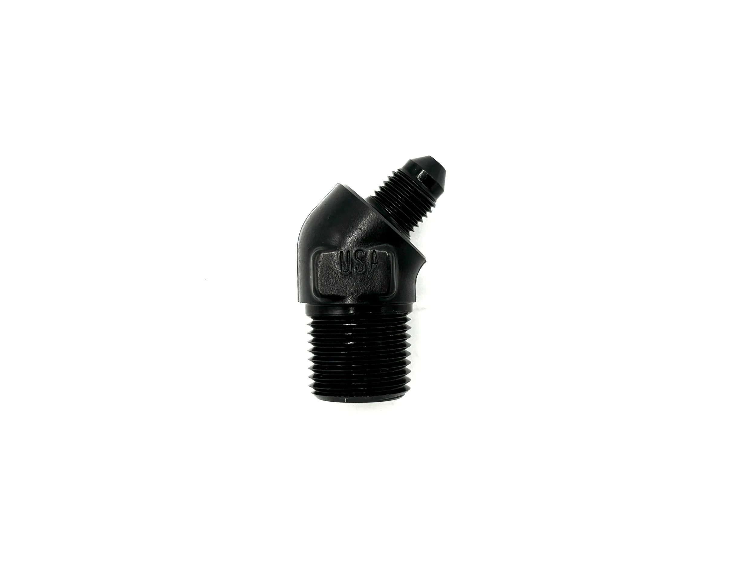 45 Deg. -3AN Male to 3/8NPT Male Adapter