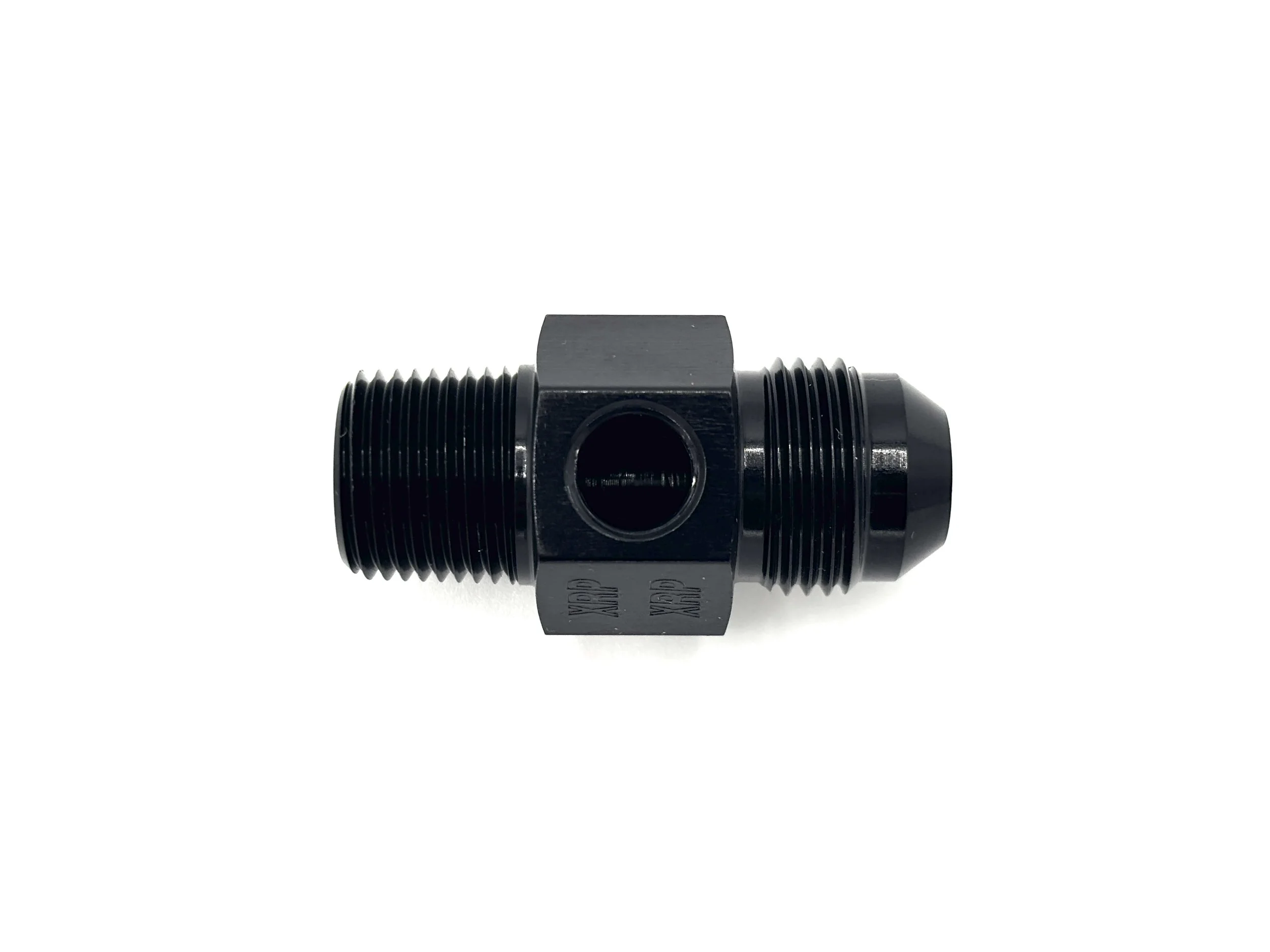 -8AN Male to 3/8NPT Male Adapter with 1/8NPT Port