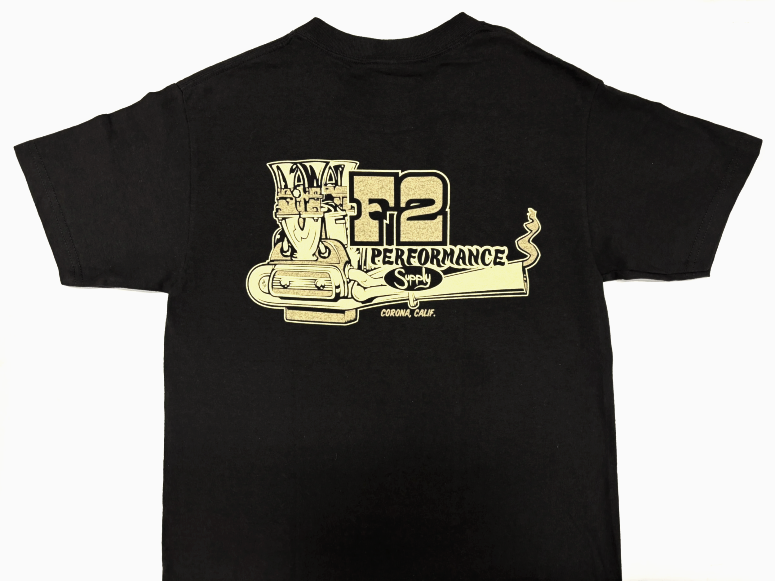 Black Short Sleeve T-Shirt with VW Engine Graphic