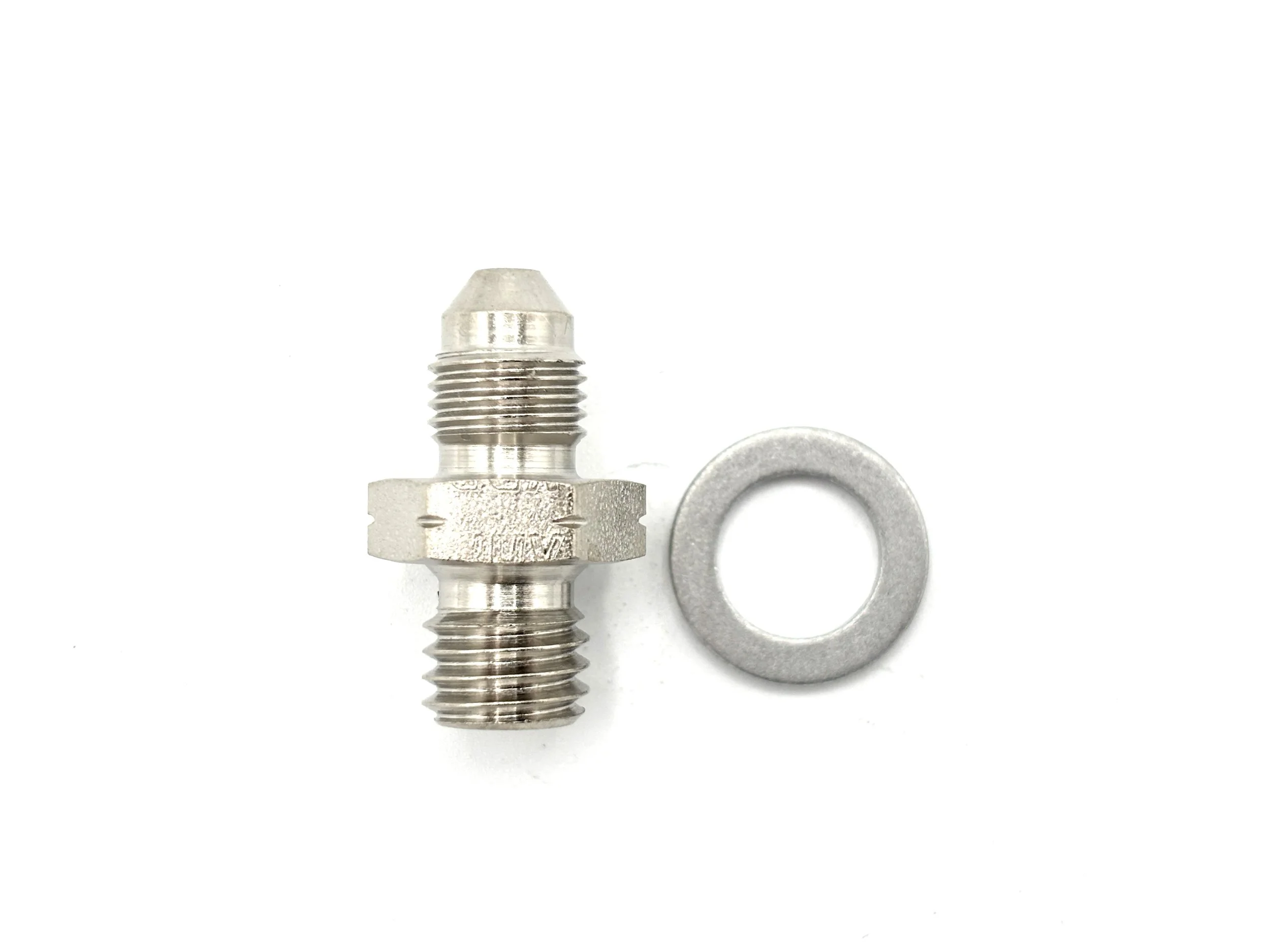 AN Male to M10 x 1.5 Male Steel Crush Washer Seal Adapter