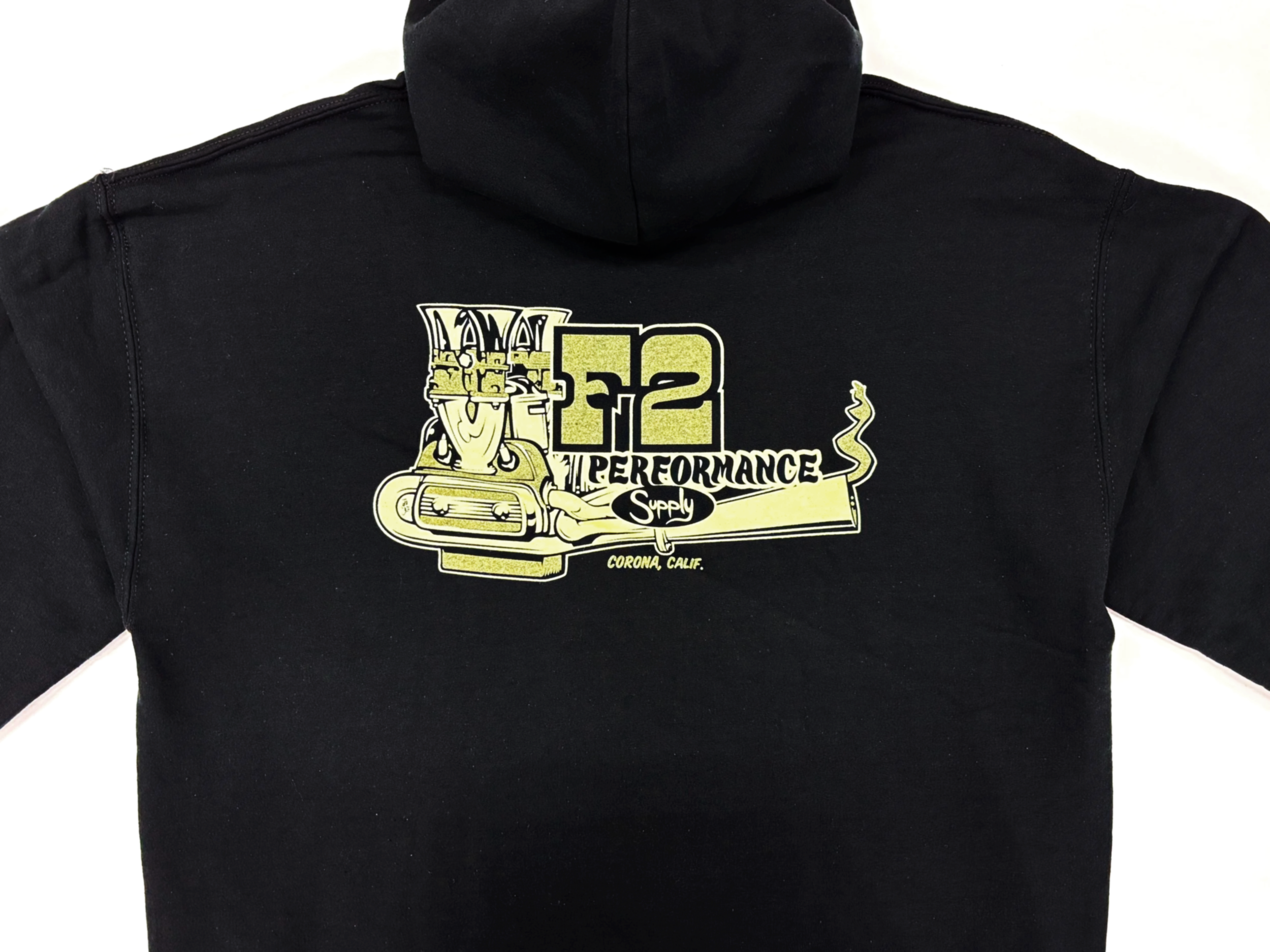 Black Hooded Sweatshirt with VW Engine Graphic