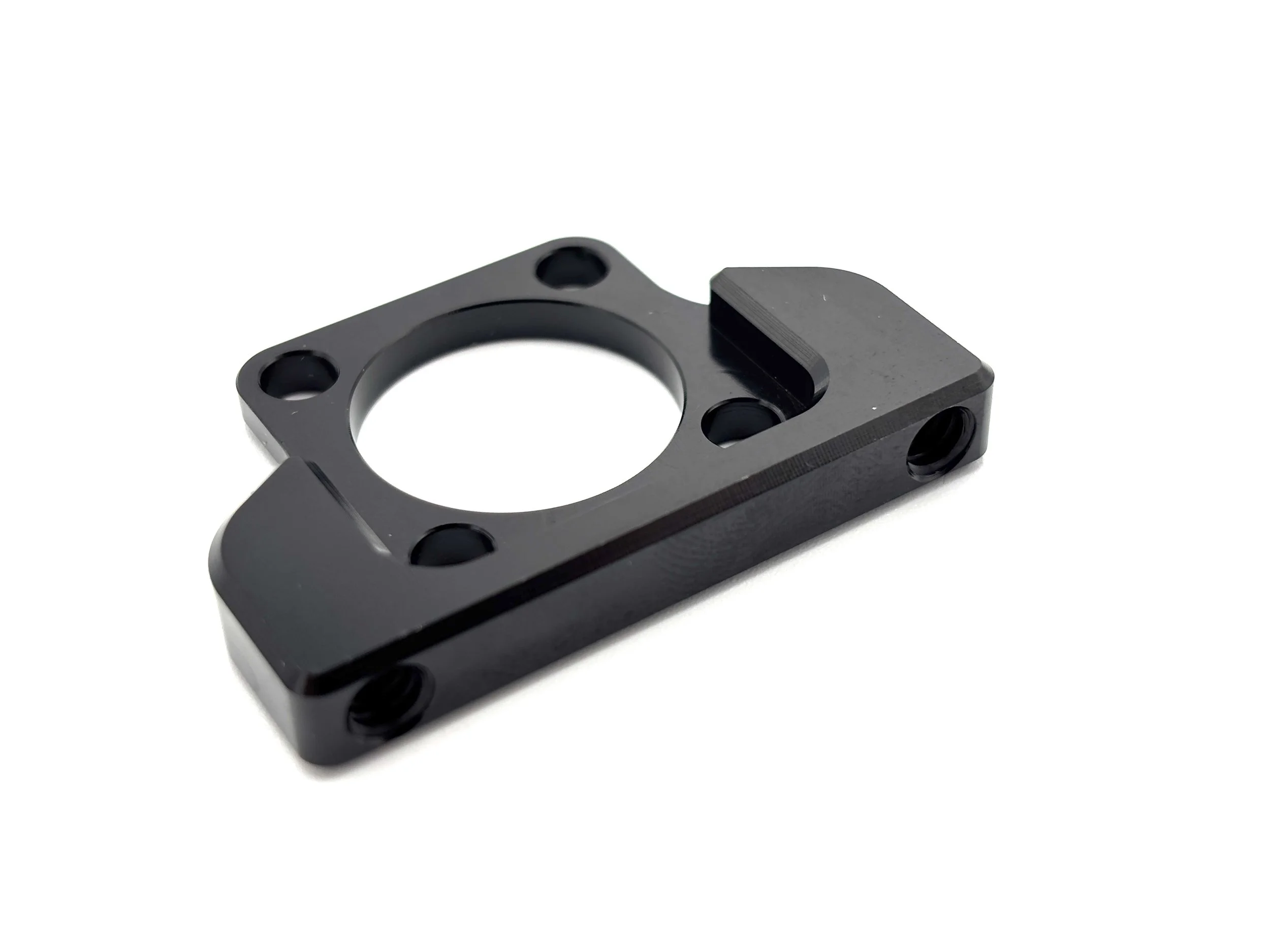 Earl's ball valve panel mount bracket. Black in color.