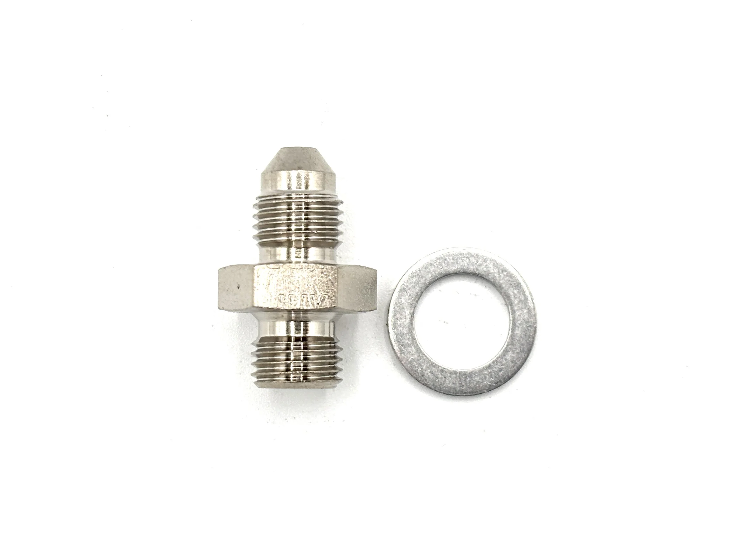 AN Male to 3/8-24 Male Steel Crush Washer Seal Adapter