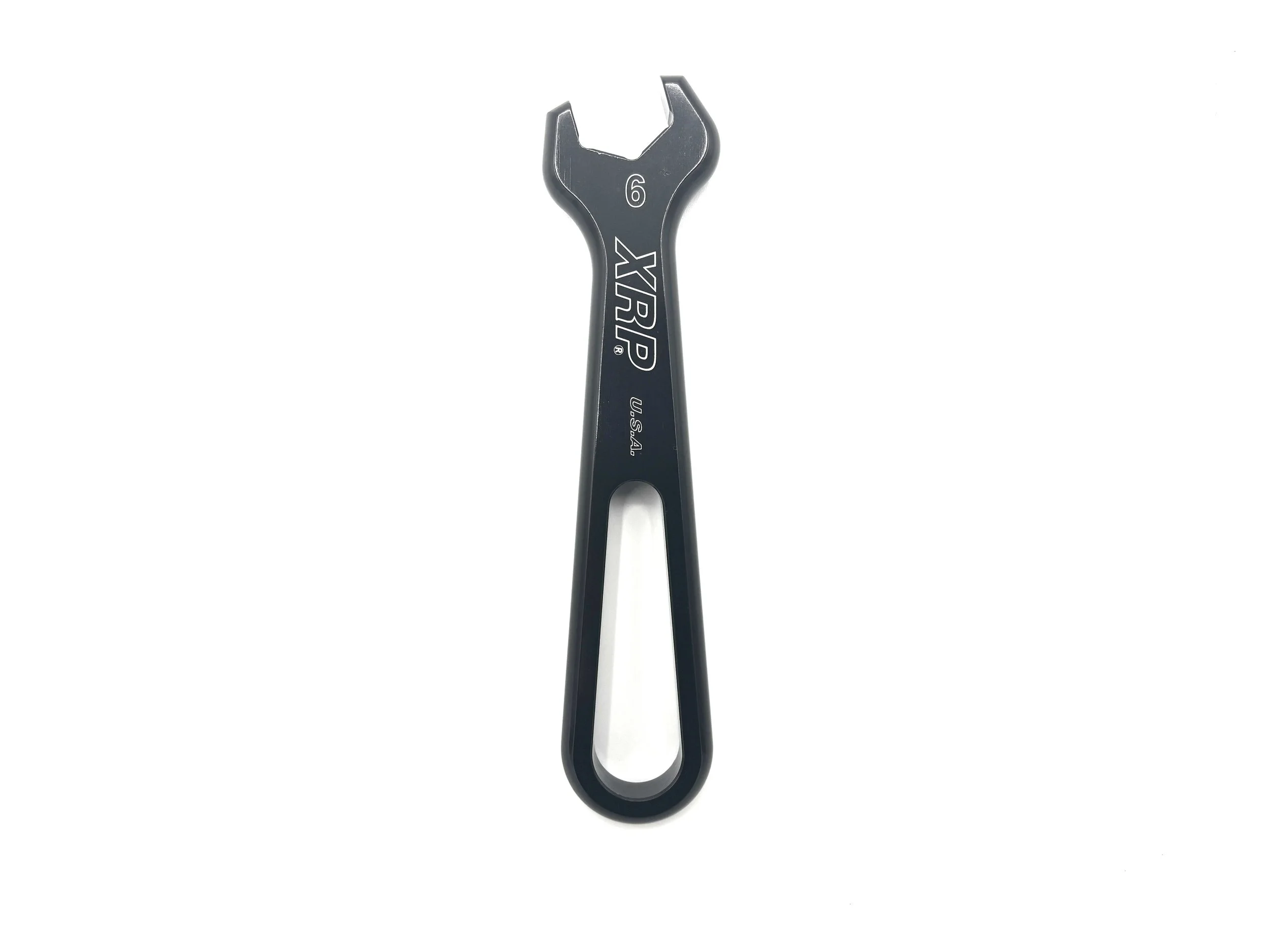 Black XRP Pro-series -6AN wrench. Says XRP on it and indicates the size.