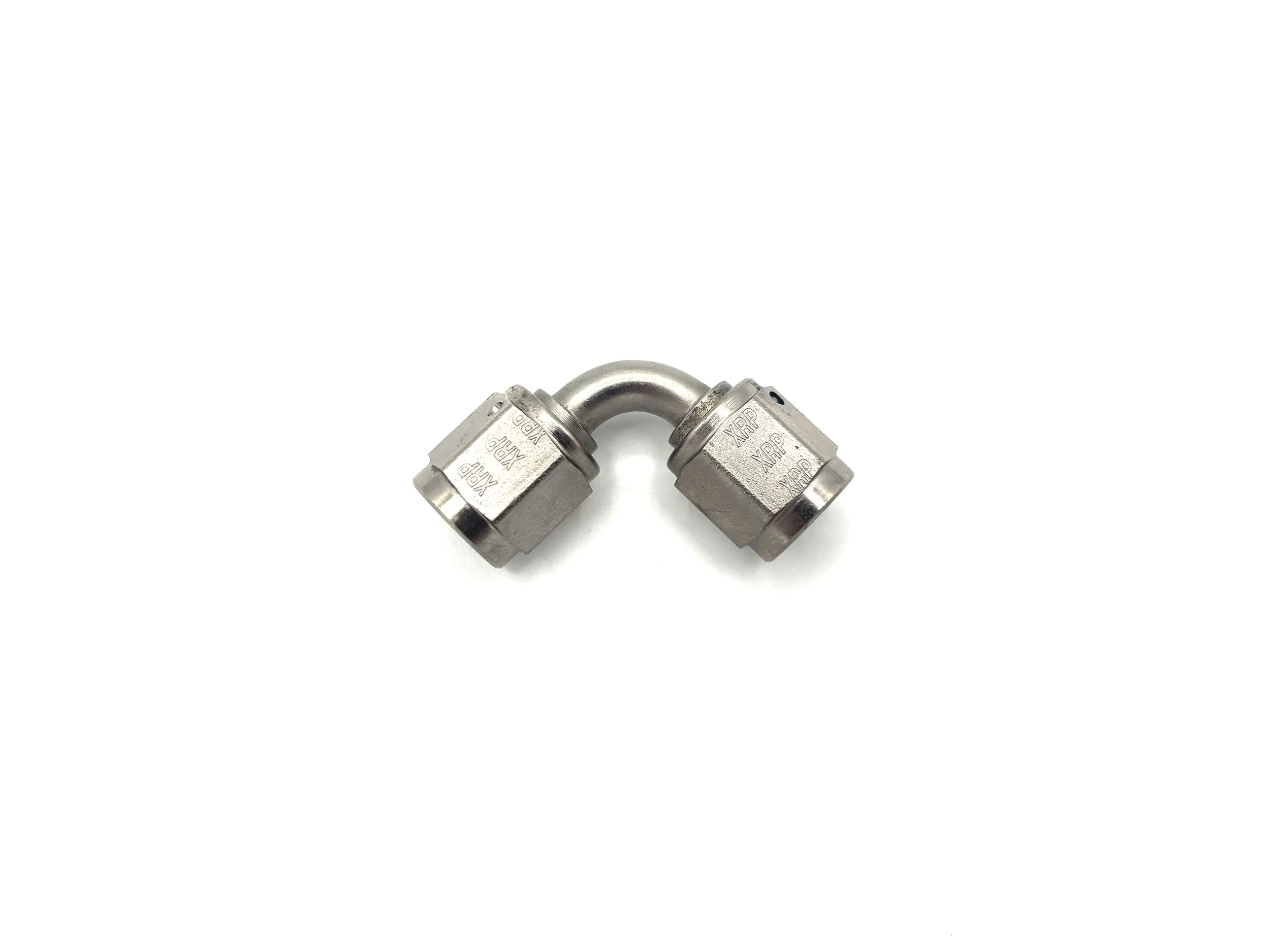 90 Deg. -4AN Female to -4AN Female Coupler Steel