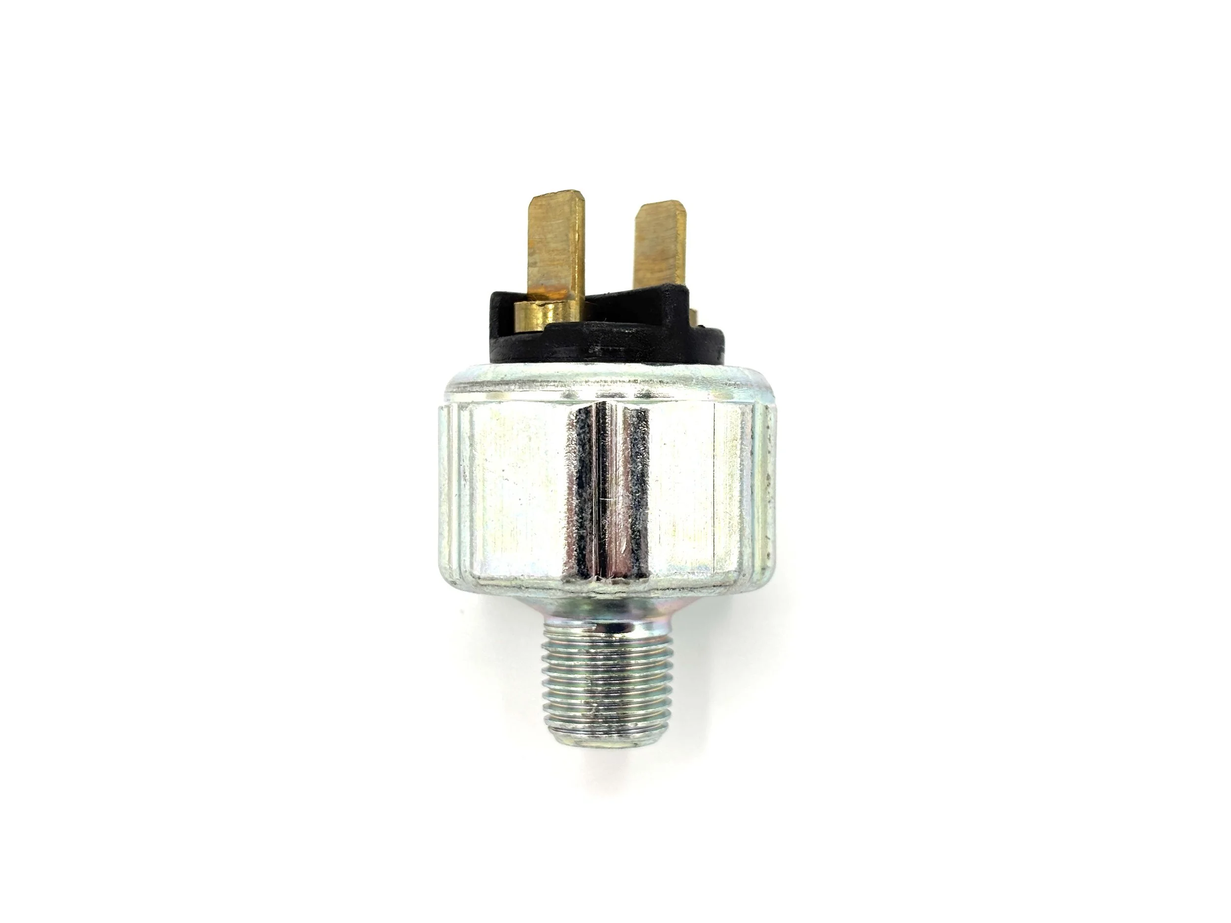 Earl's pressure activated brake light switch with 1/8NPT male port. Silver in color.