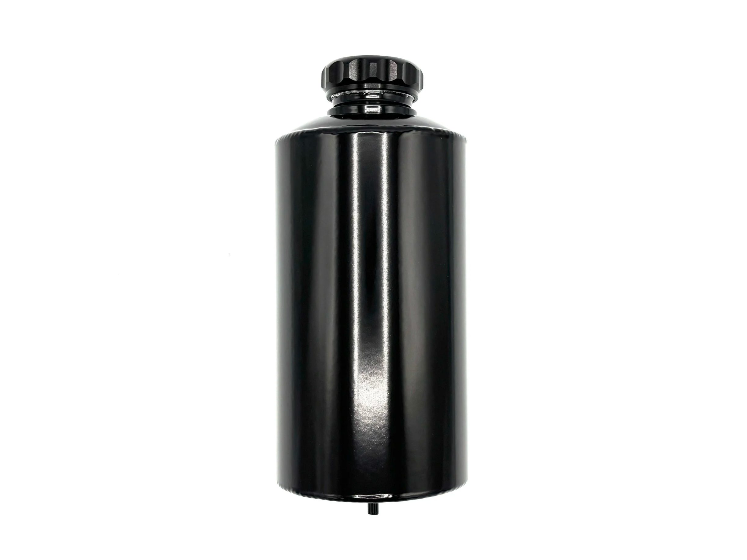 Ogawa Enterprises radiator overflow tank. Black in color.