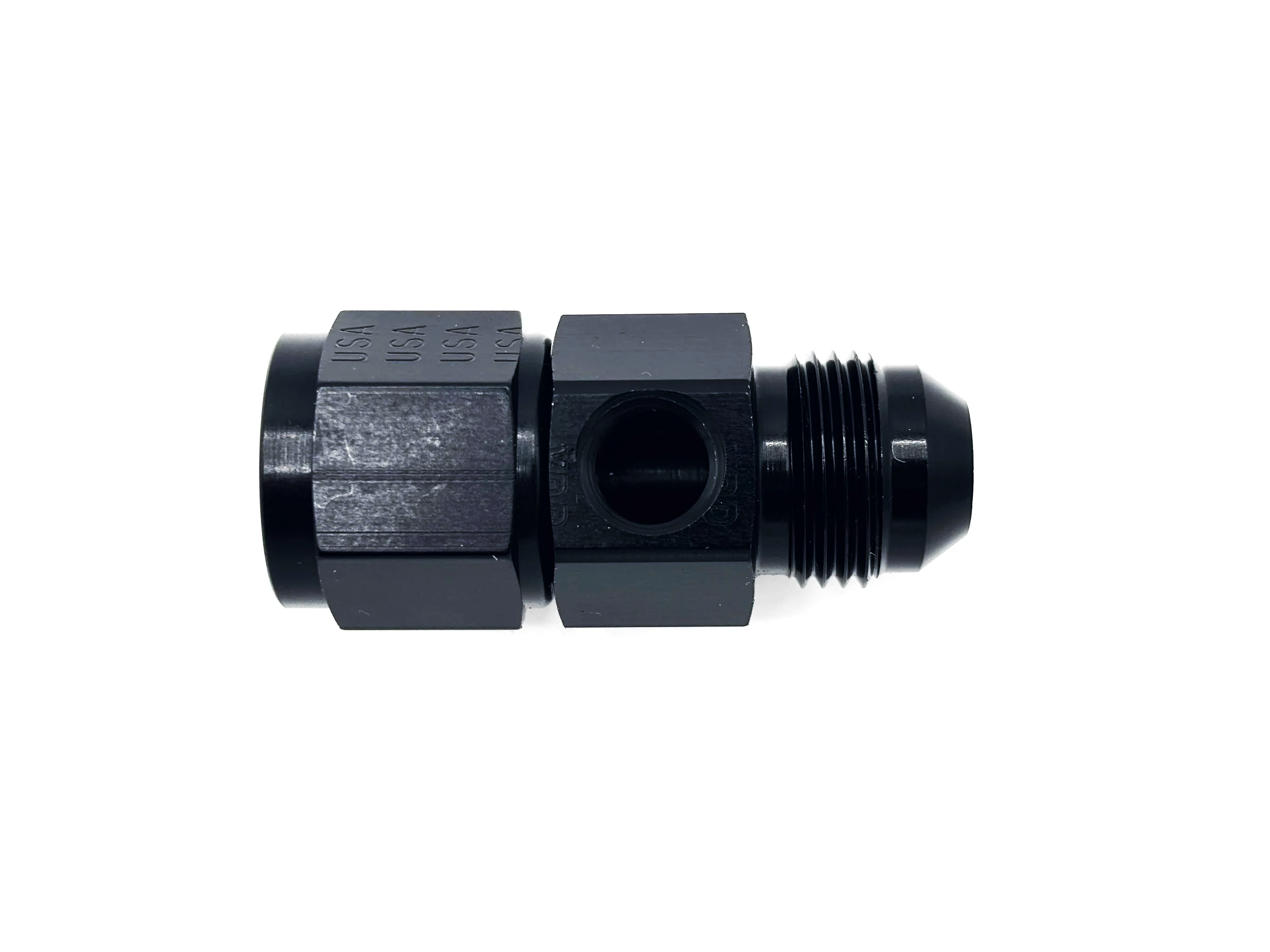 -8AN Male to -8AN Female Swivel Adapter with 1/8NPT Port