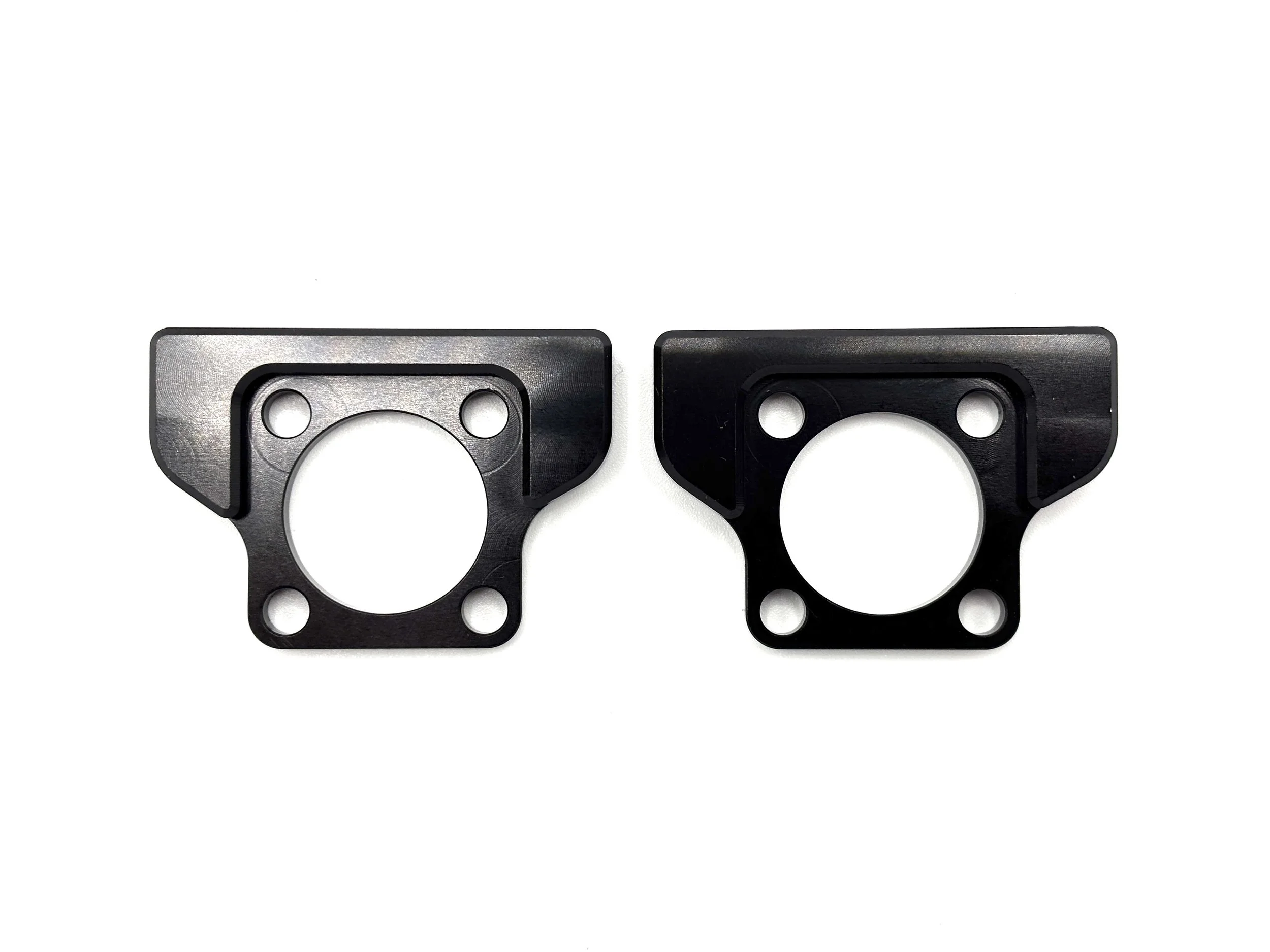 Earl's ball valve panel mount bracket. Black in color. Two next to each other