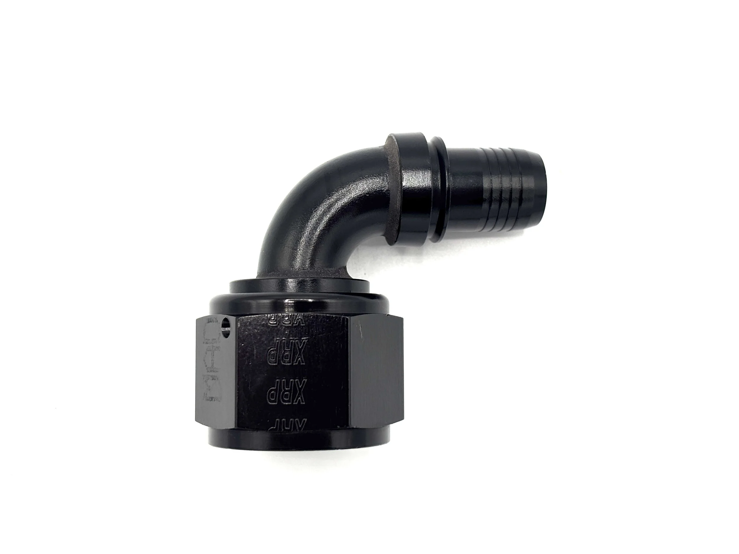 90 Deg. -10AN Race Crimp Hose End to -12AN Female