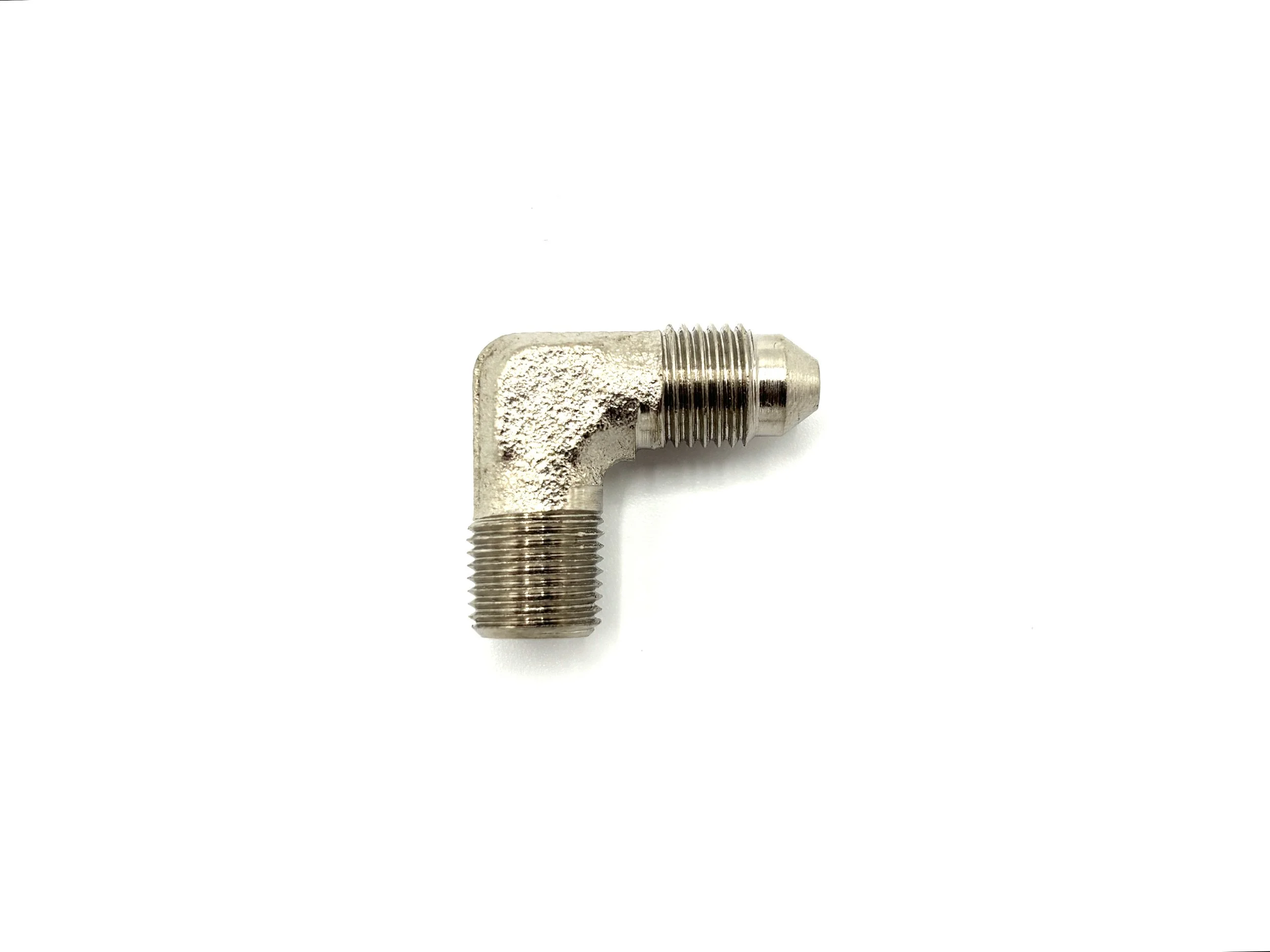 90 Deg. AN Male to 1/8NPT Male Steel Adapter