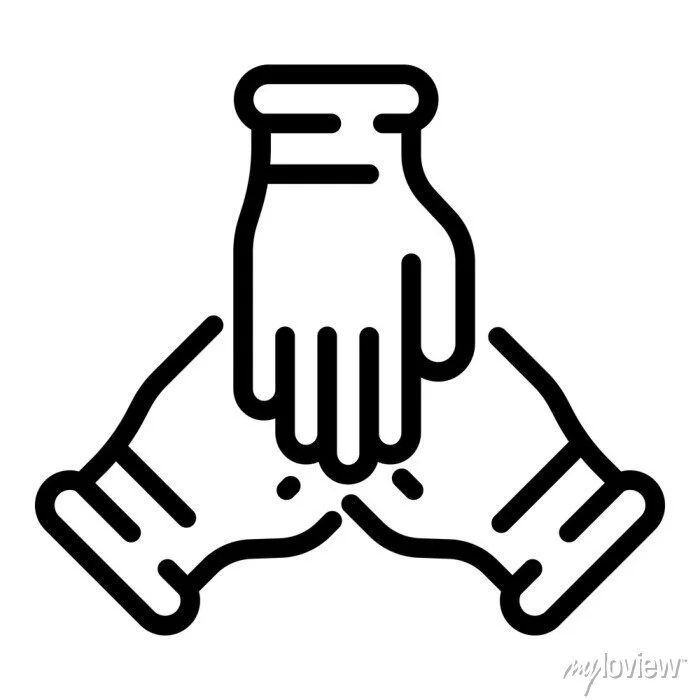 Outline of a clenched fist, symbolizing strength or solidarity.