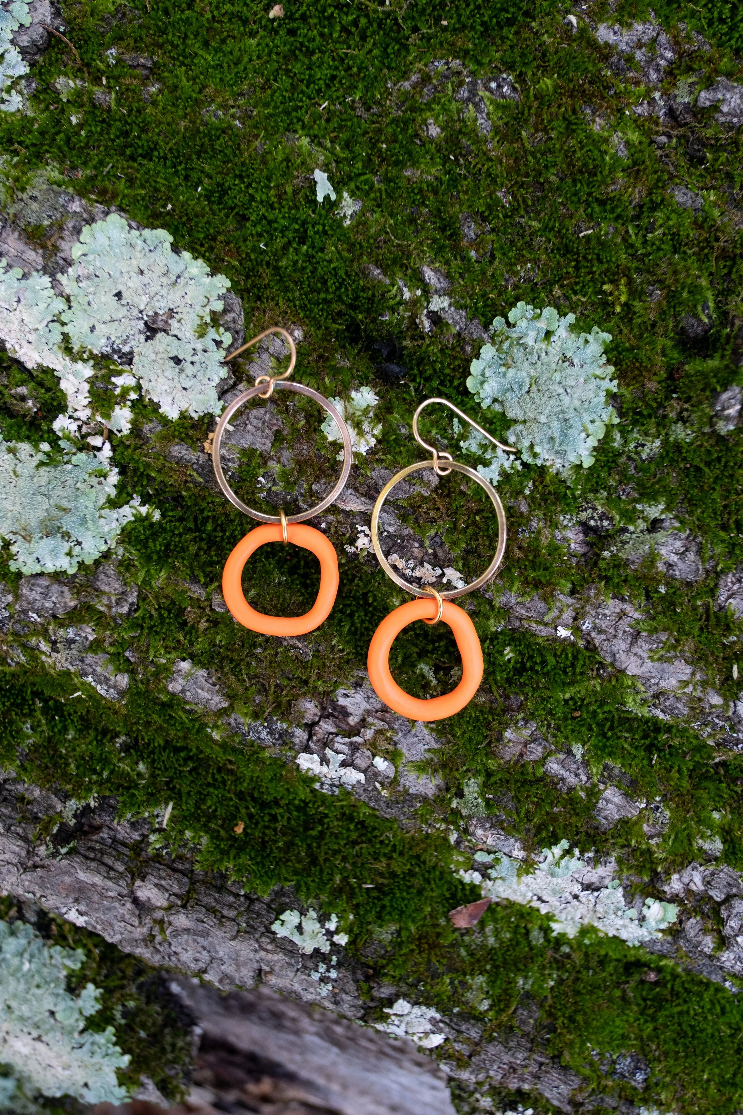 Orange & Brass Dangles