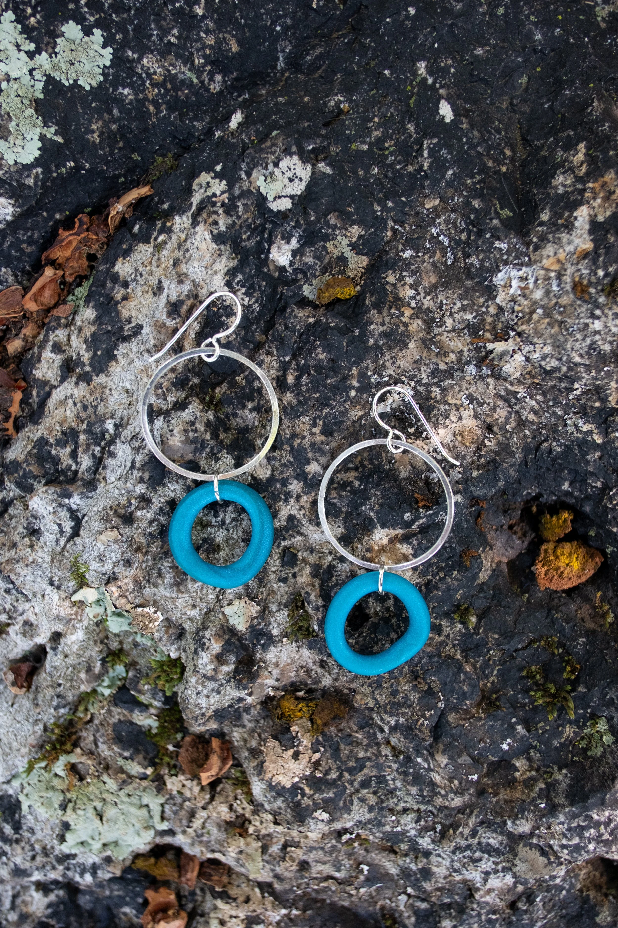 Teal & Silver Dangles