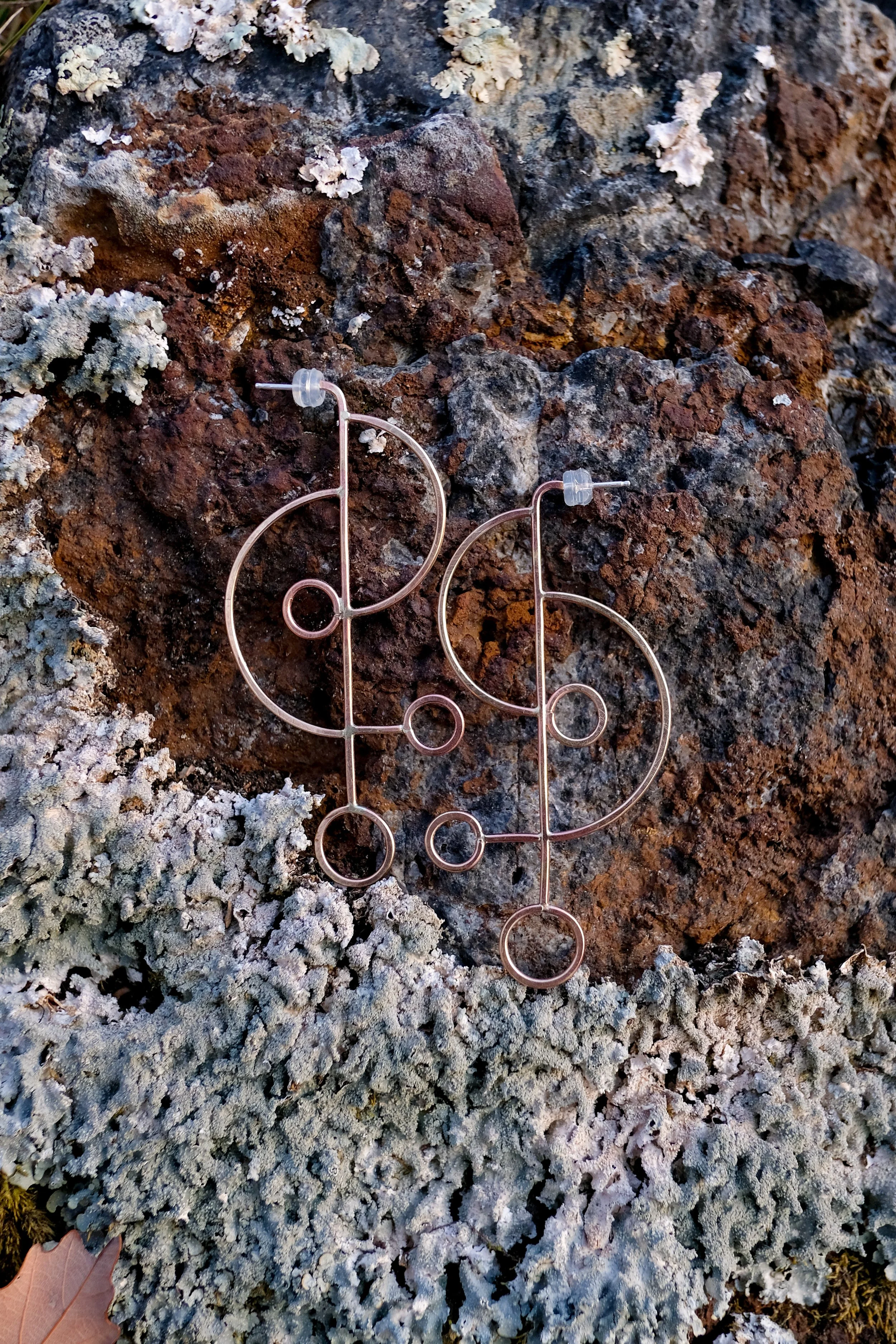 Brass Planetary Earrings